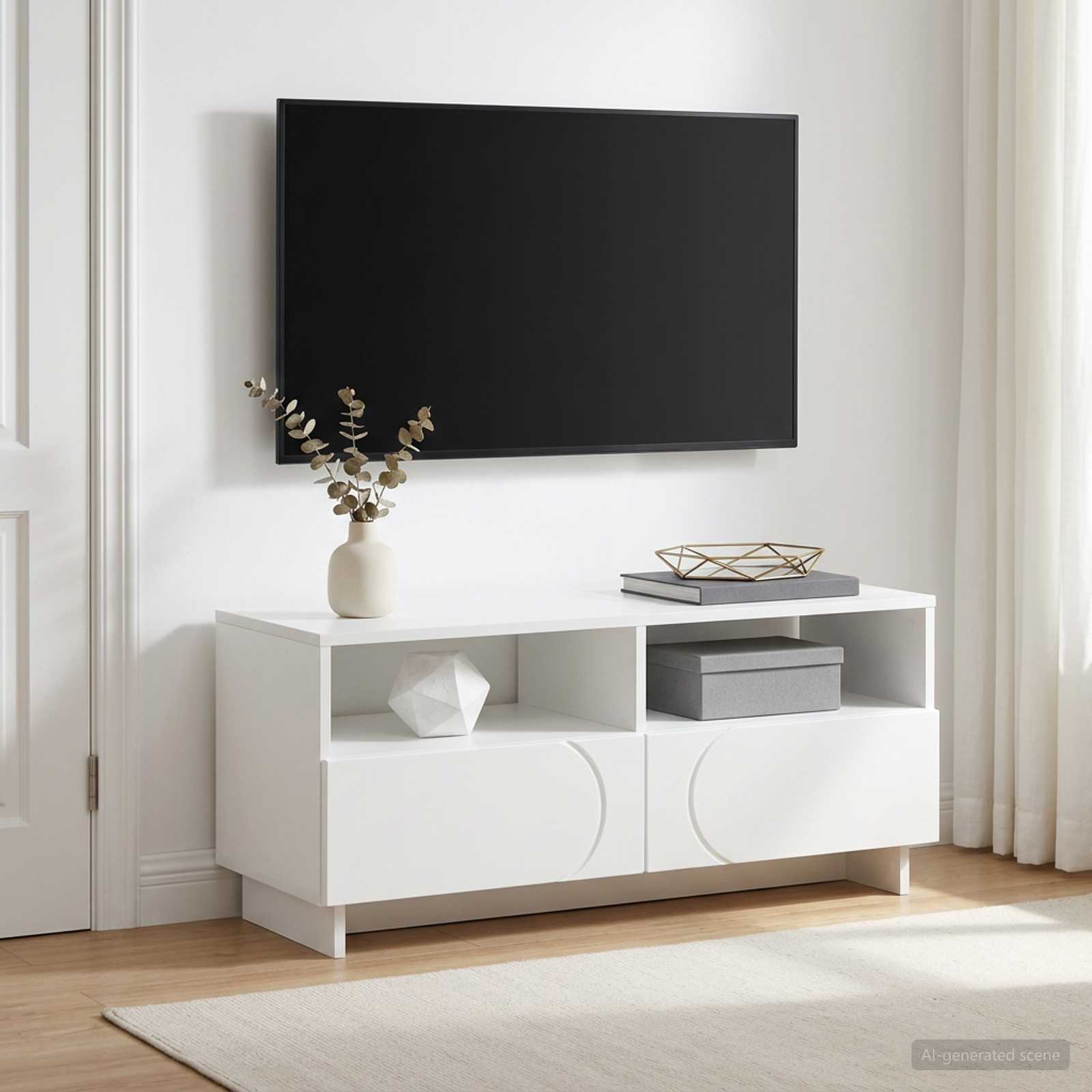 TV Stand 90 x 34.5 x 40 cm White Engineered Wood
