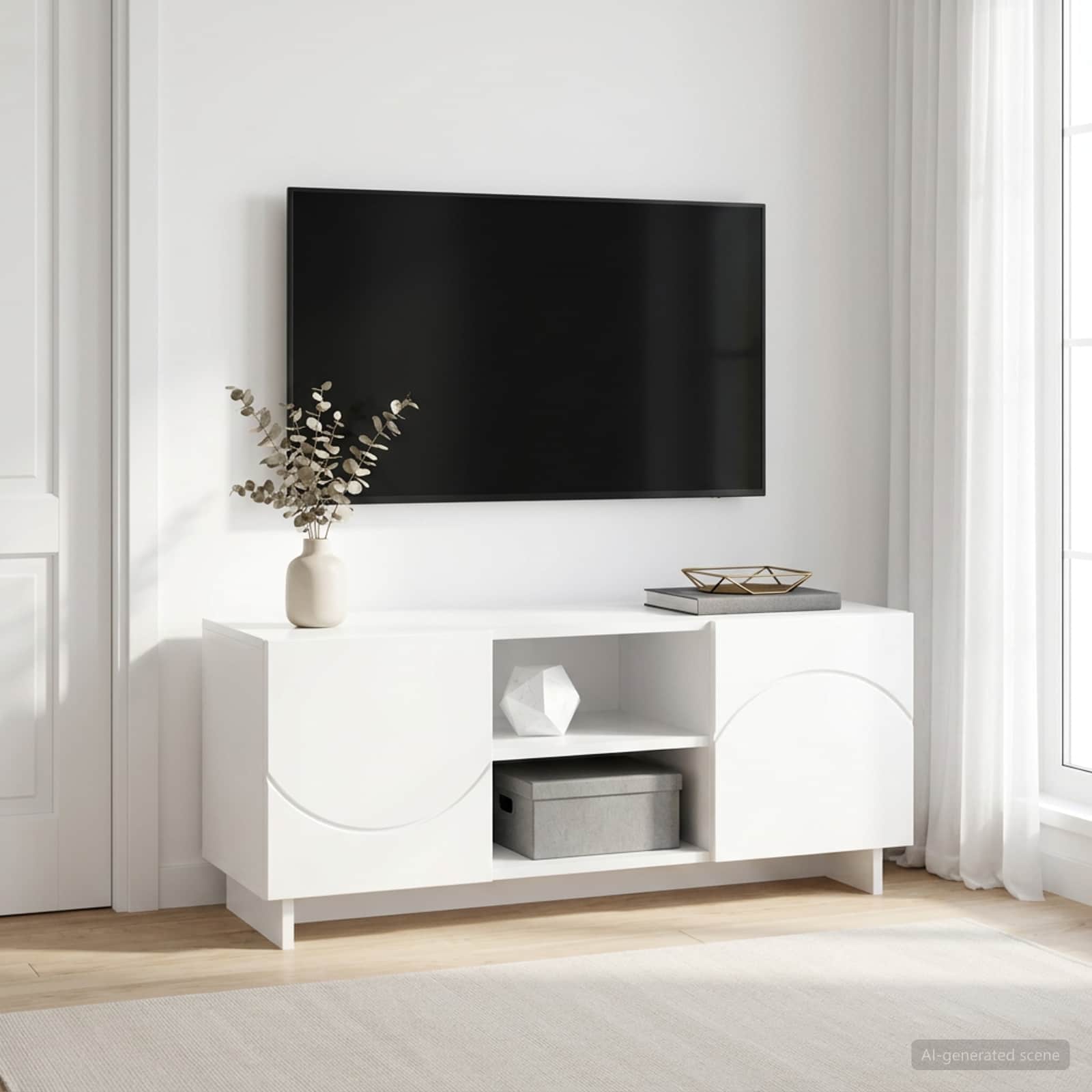 TV Stand 90 x 34.5 x 40 cm White Engineered Wood