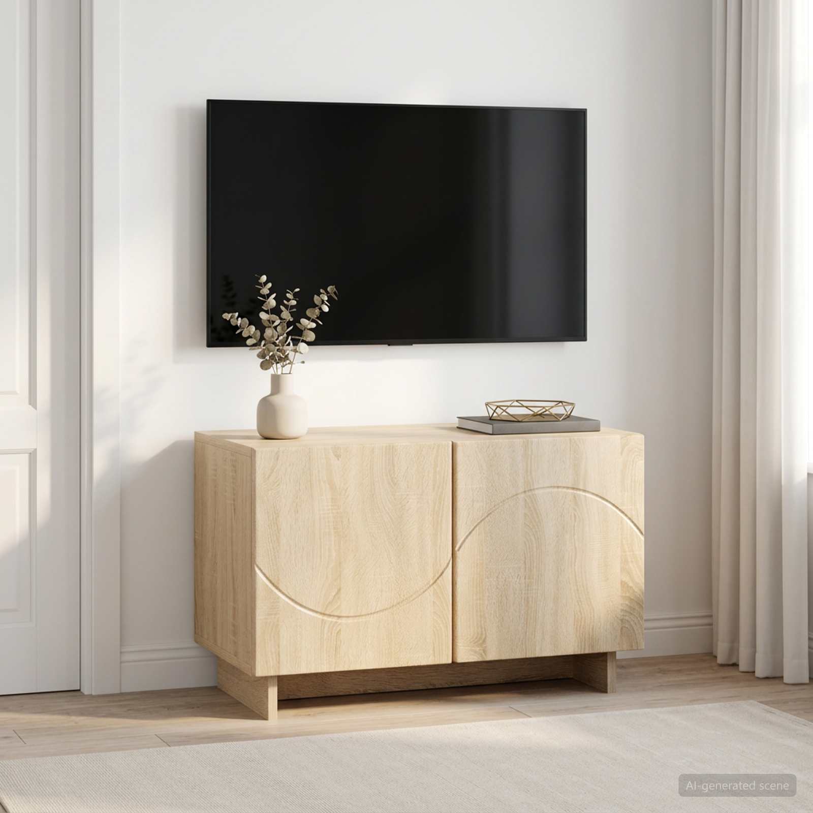 TV Stand 60 x 34.5 x 40 cm Sonoma Oak Engineered Wood