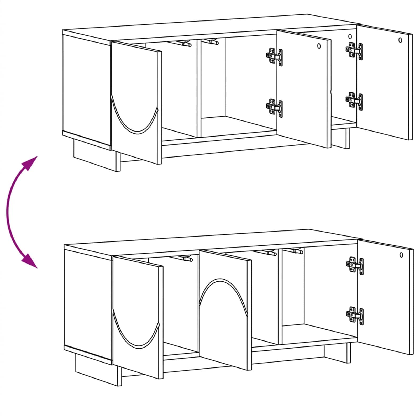 TV Stand 90 x 34.5 x 40 cm White Engineered Wood