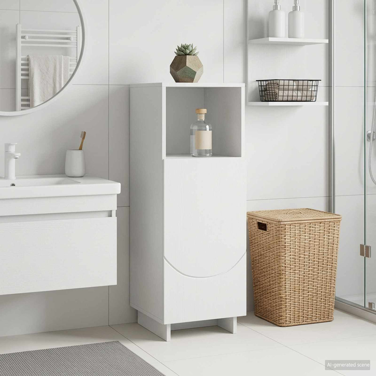 Bathroom cabinet White 36.5 x 38 x 95 cm Engineered Wood