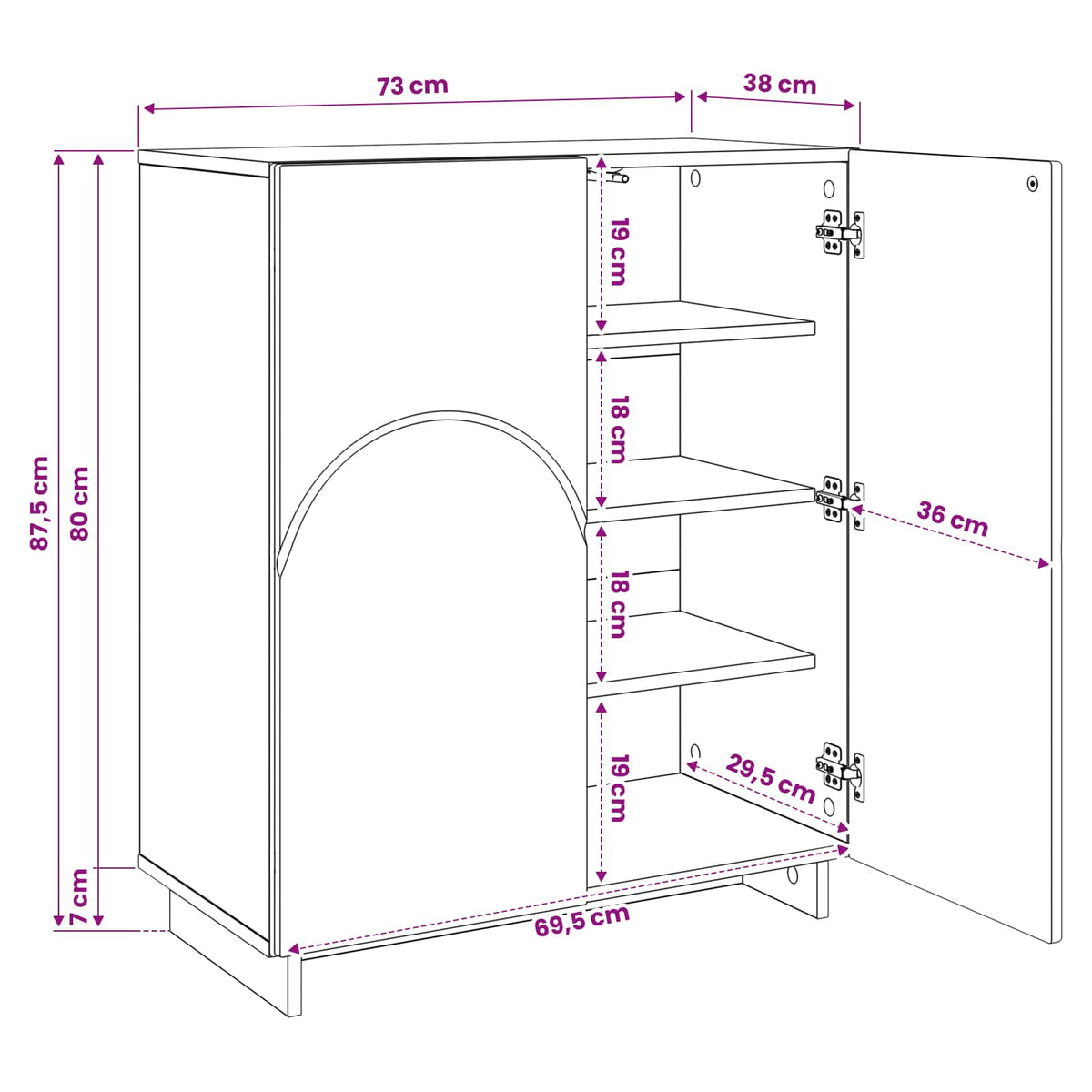 Shoe Cabinet 73 x 38 x 87.5 cm Engineered Wood Sonoma Oak