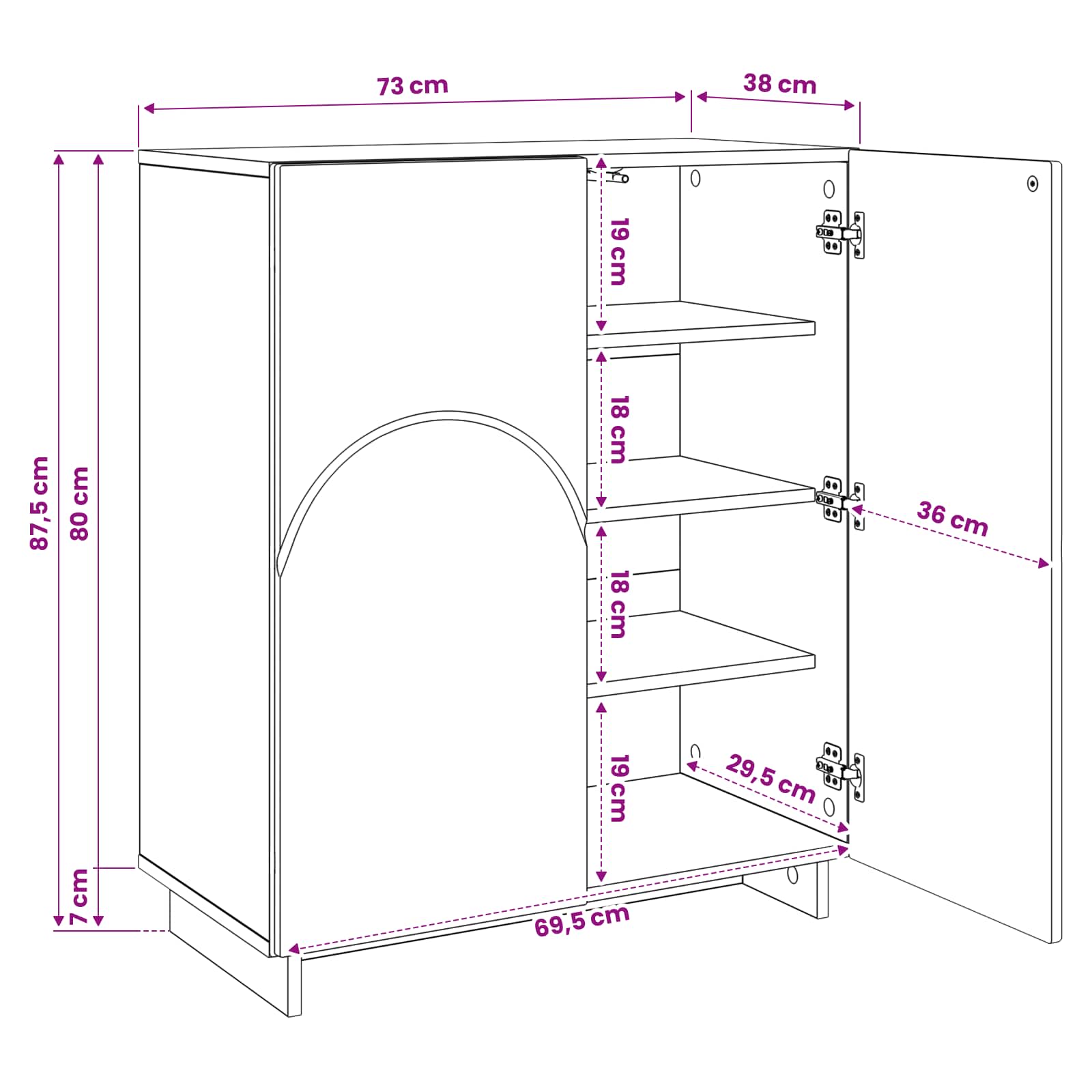 Shoe Cabinet 73 x 38 x 87.5 cm Engineered Wood Sonoma Oak