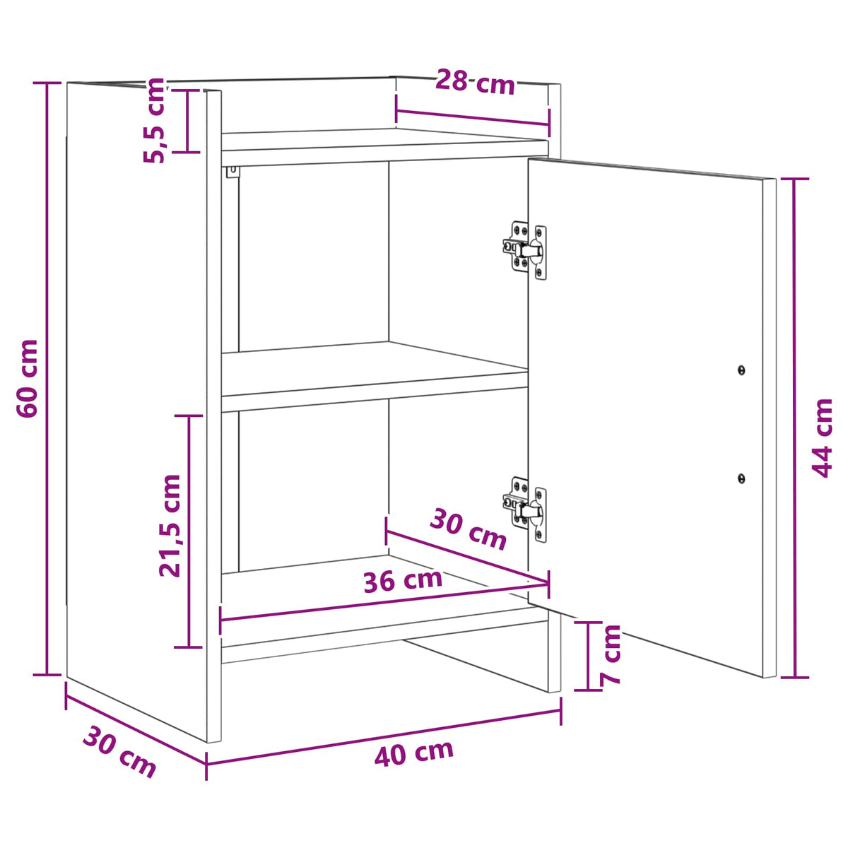 Bedside Tables White 40 x 30 x 60 cm Engineered Wood