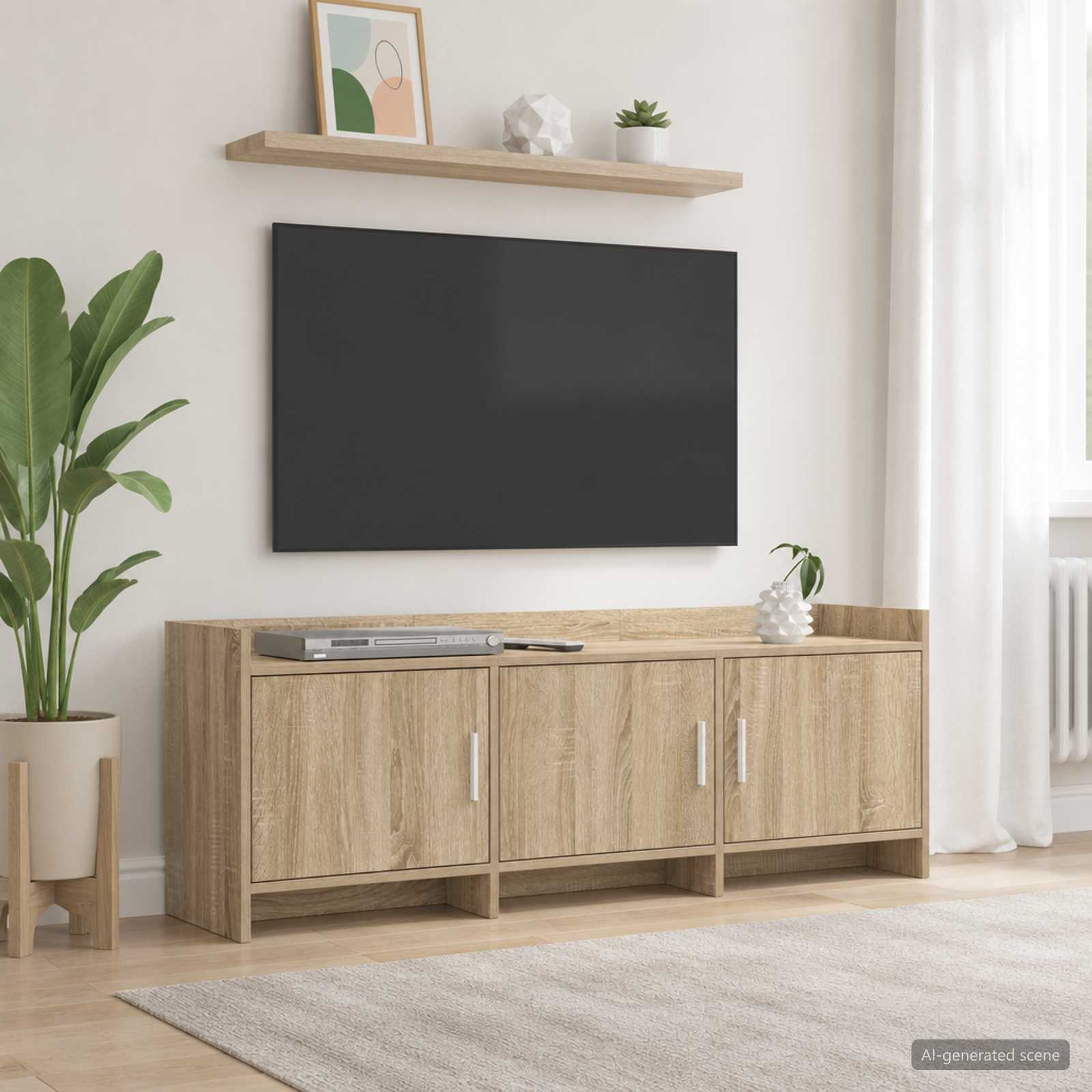 TV Cabinet 130 x 33 x 47 cm Sonoma Oak Engineered Wood