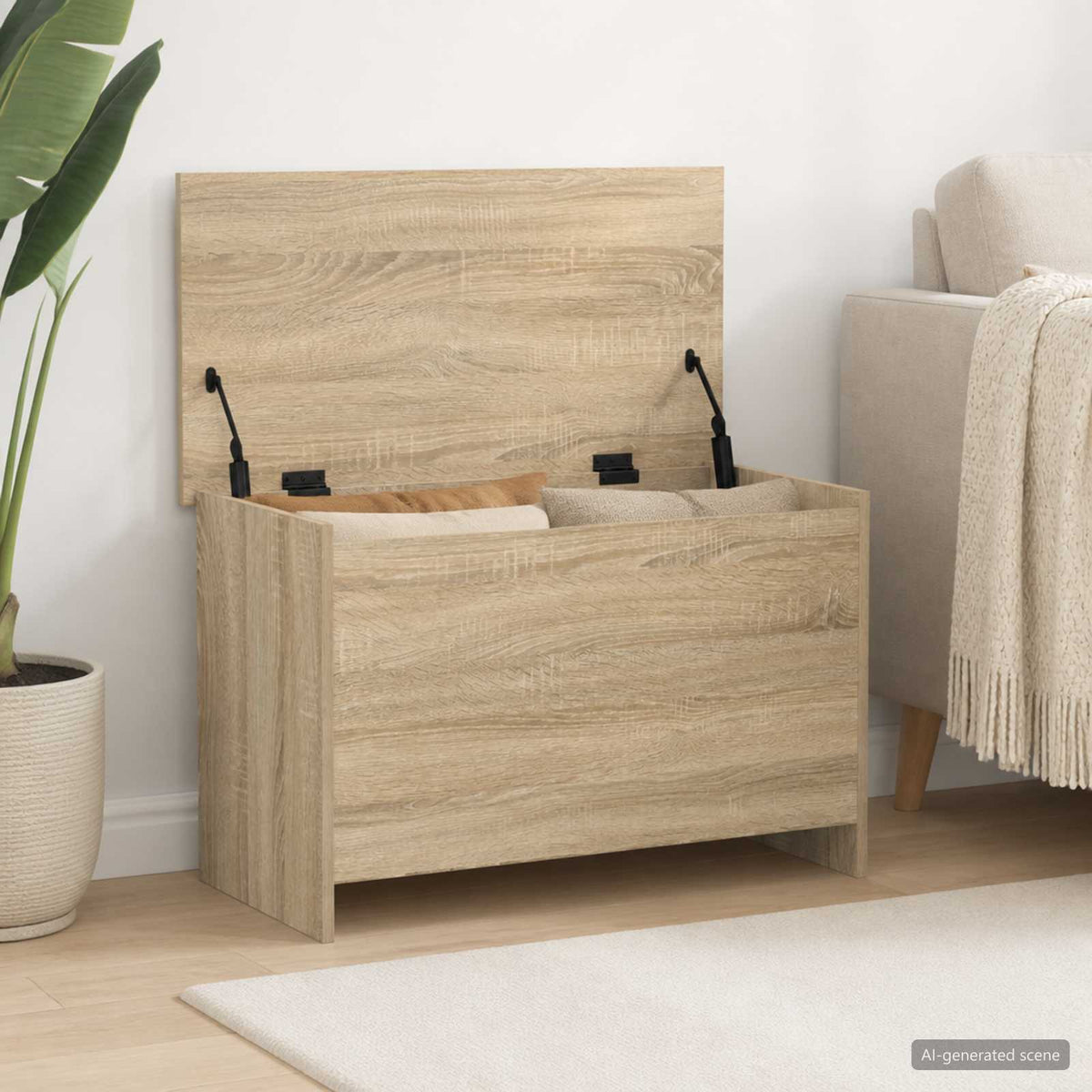 Storage Chest Sonoma Oak 80 x 40 x 50 cm Engineered Wood
