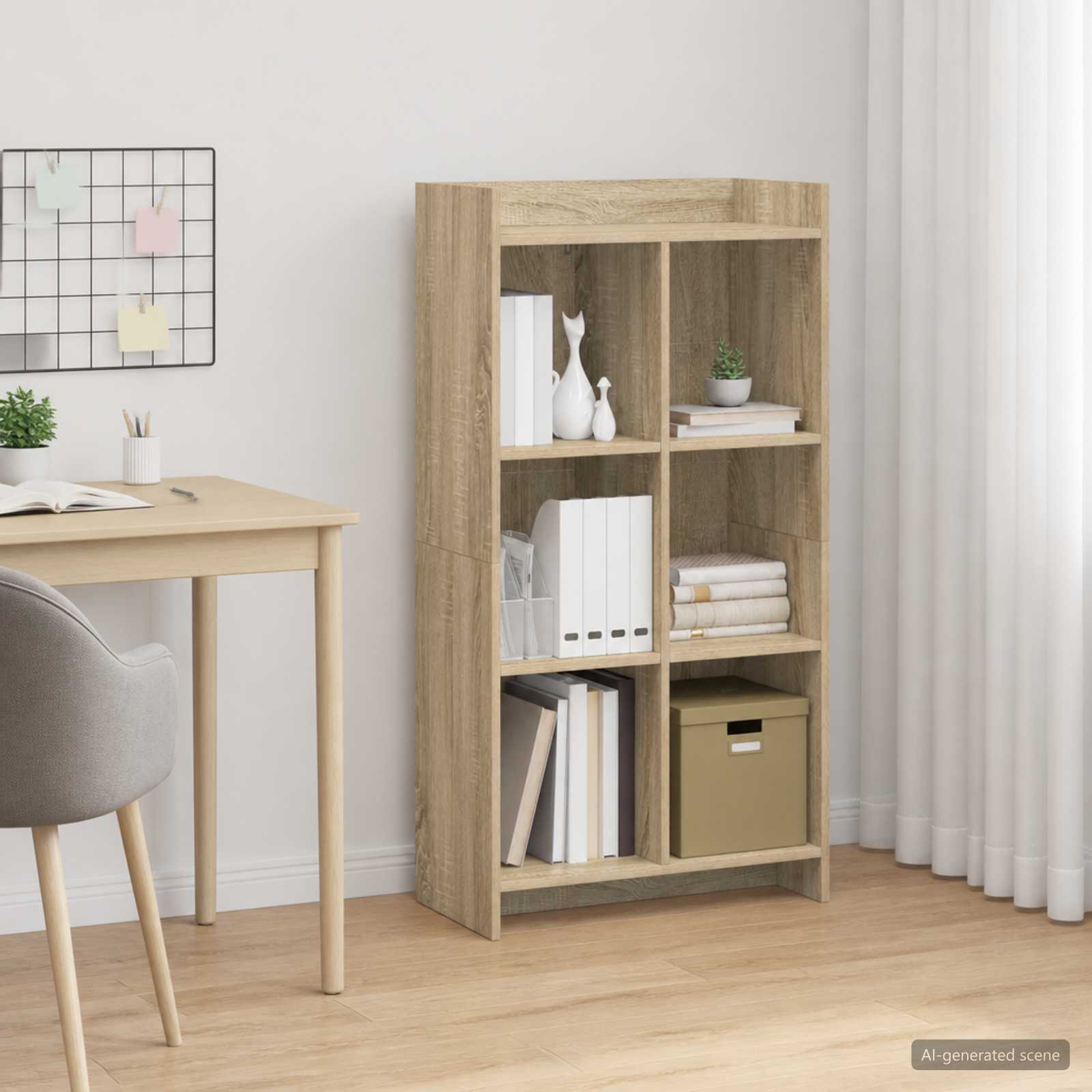 Bookcase Sonoma Oak 59 x 30 x 111 cm Engineered Wood