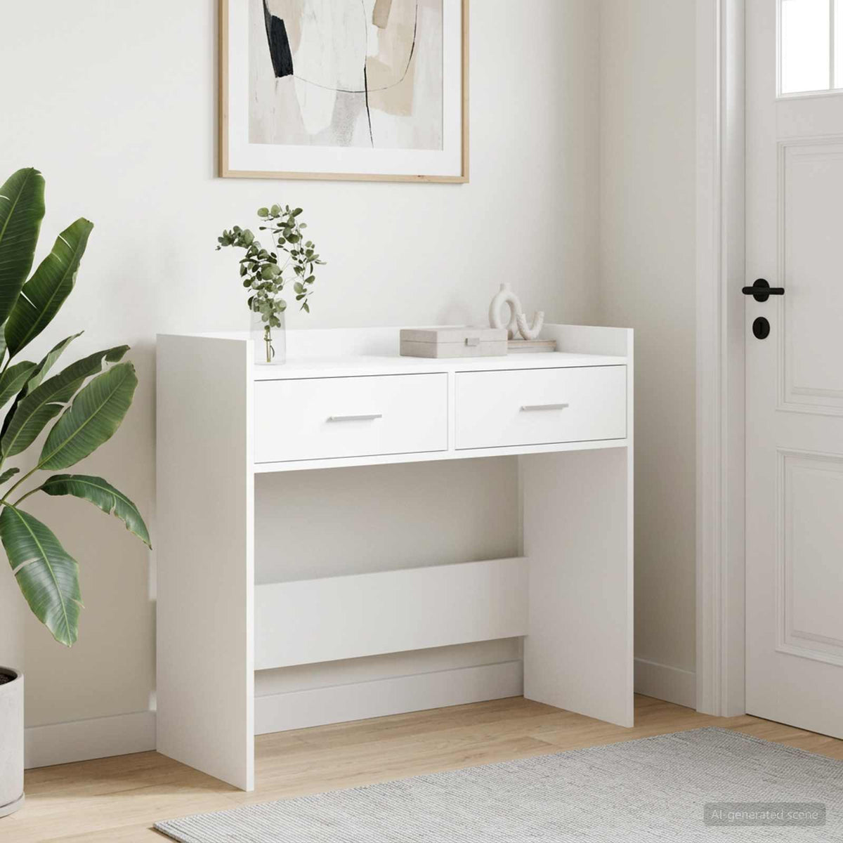 Console Table White 90 x 35 x 80 cm Engineered Wood