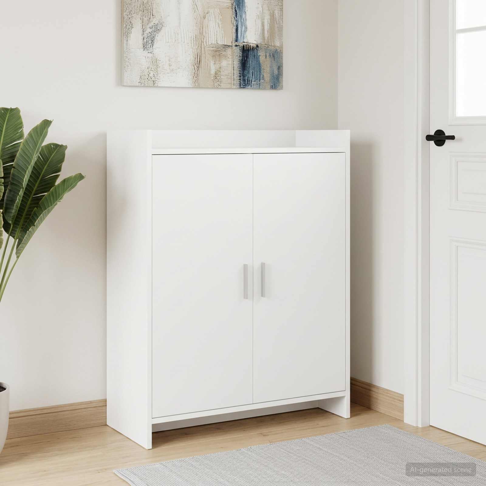 Shoe Cabinet with Door White 73.5 x 36 x 92 cm Engineered Wood
