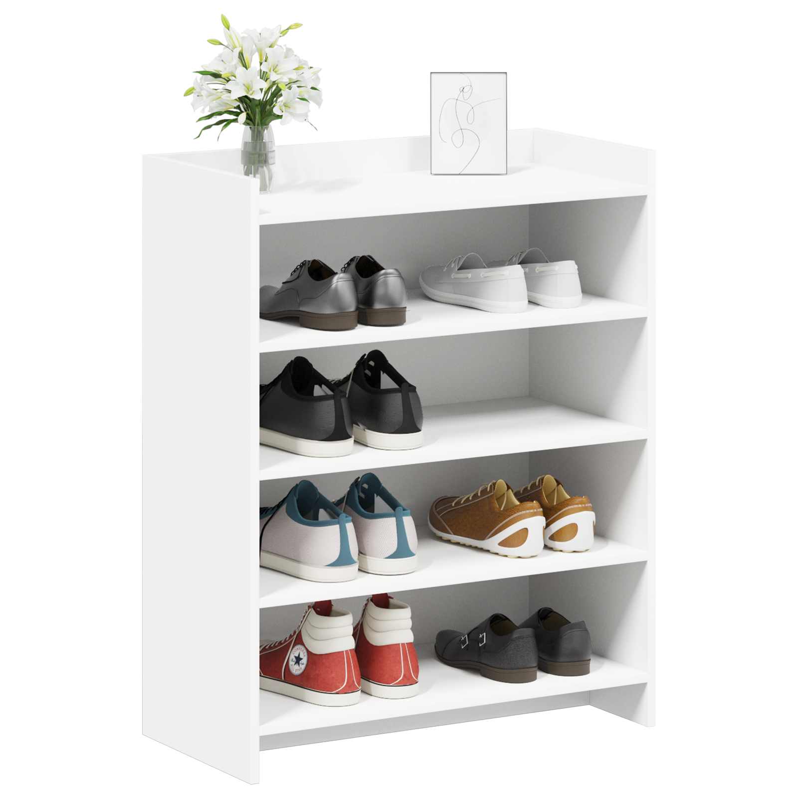 Shoe Cabinet White 73.5 x 36 x 92 cm Engineered Wood
