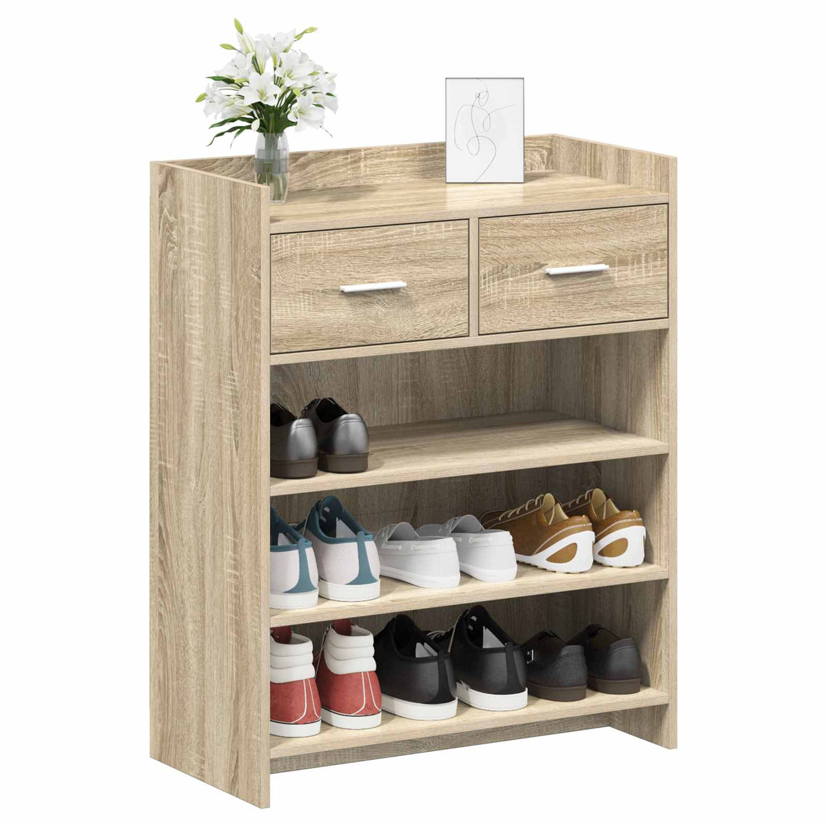Shoe Cabinet 73.5 x 36 x 92 cm Engineered Wood Sonoma Oak