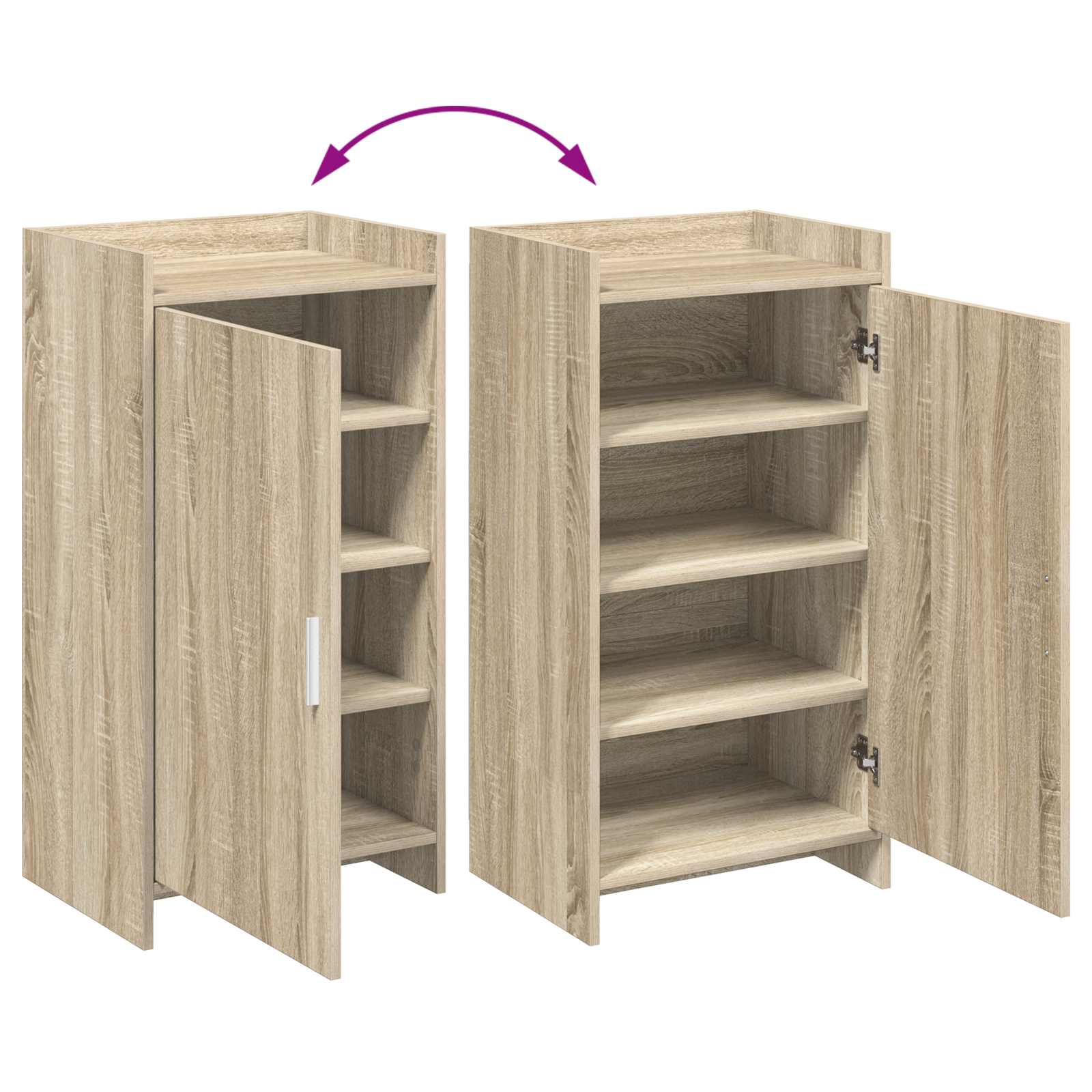 Shoe Cabinet Sonoma Oak 48 x 36 x 92 cm Engineered Wood