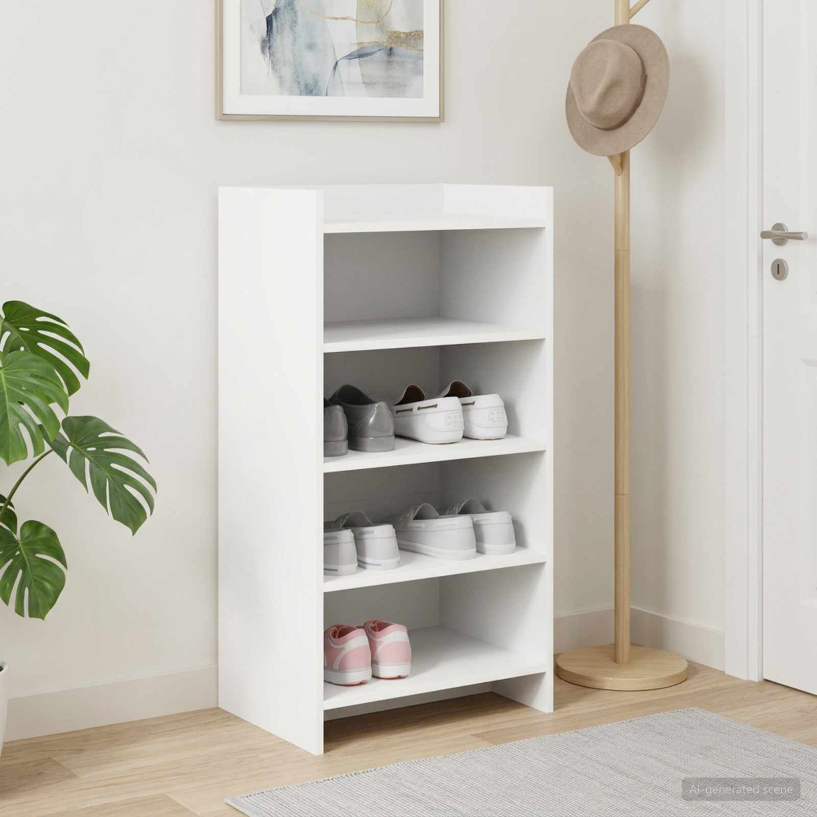 Shoe Cabinet with Storage White 48 x 36 x 92 cm Engineered Wood