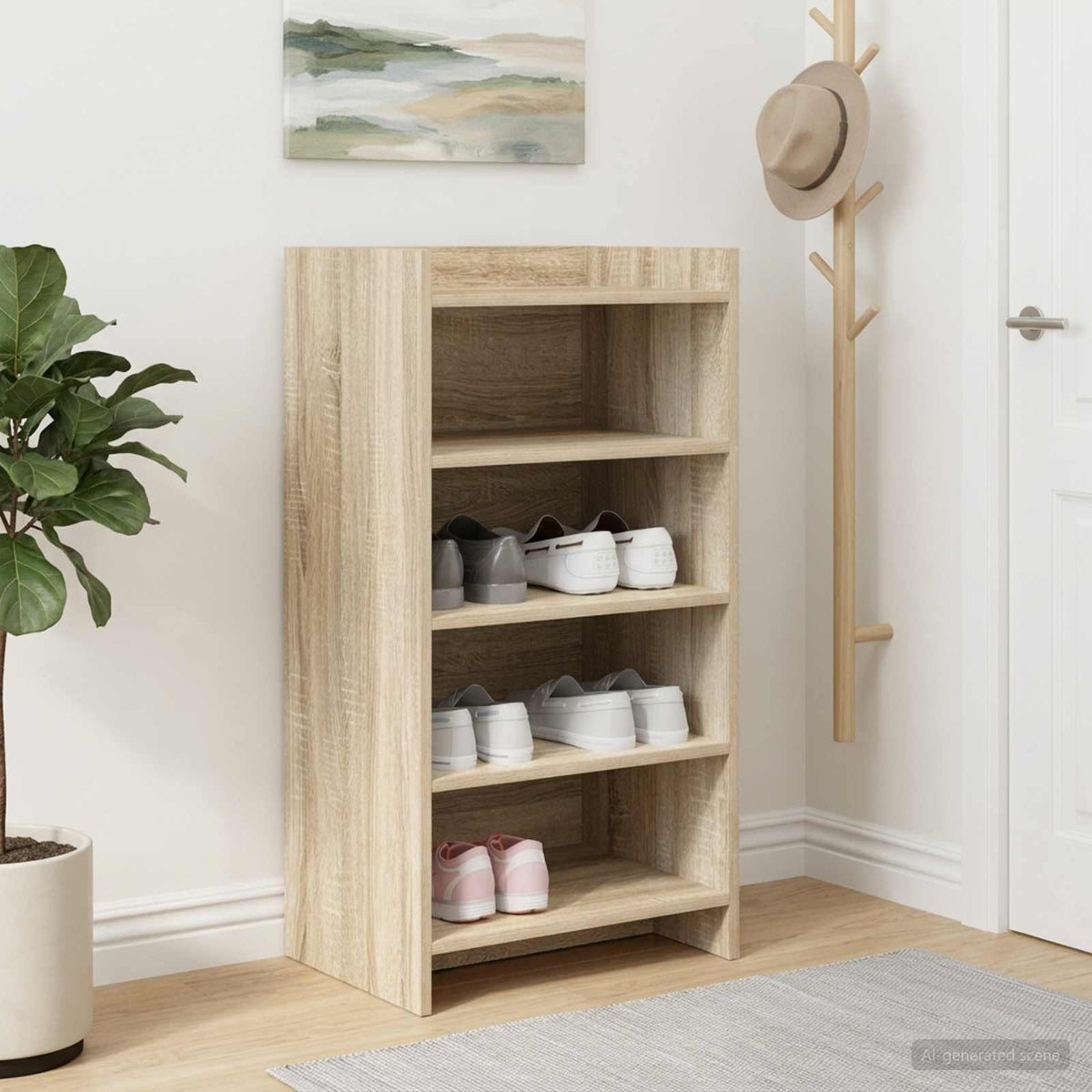 Shoe Cabinet Sonoma Oak 48 x 36 x 92 cm Engineered Wood