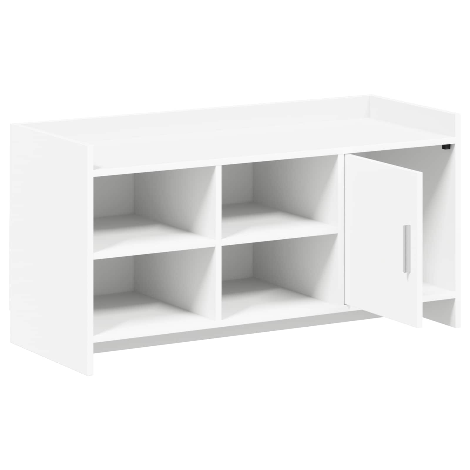 Shoe Cabinet with Door White 100 x 39.5 x 51 cm Engineered Wood