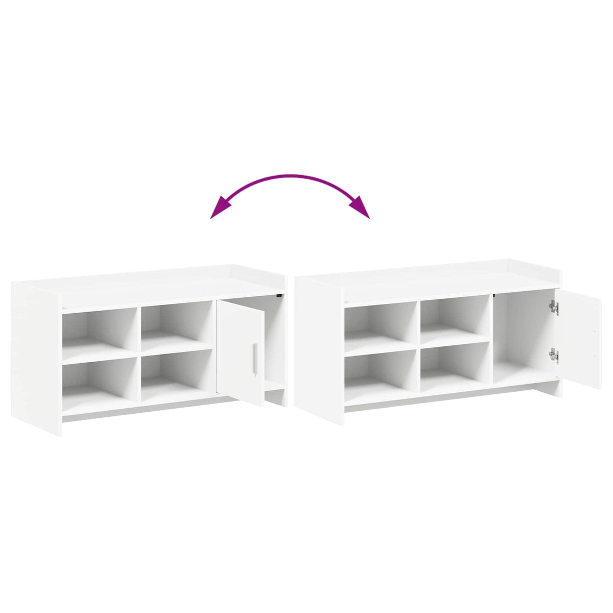 Shoe Cabinet with Door White 100 x 39.5 x 51 cm Engineered Wood