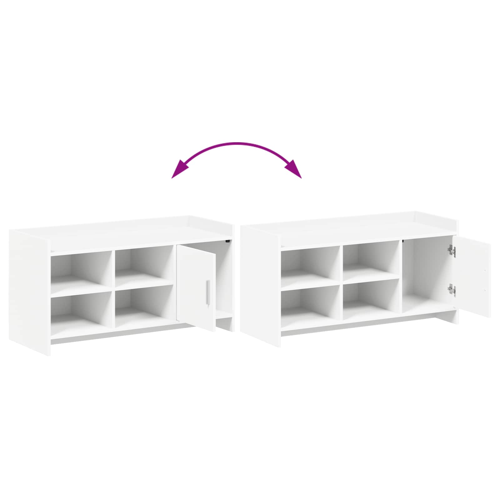 Shoe Cabinet with Door White 100 x 39.5 x 51 cm Engineered Wood