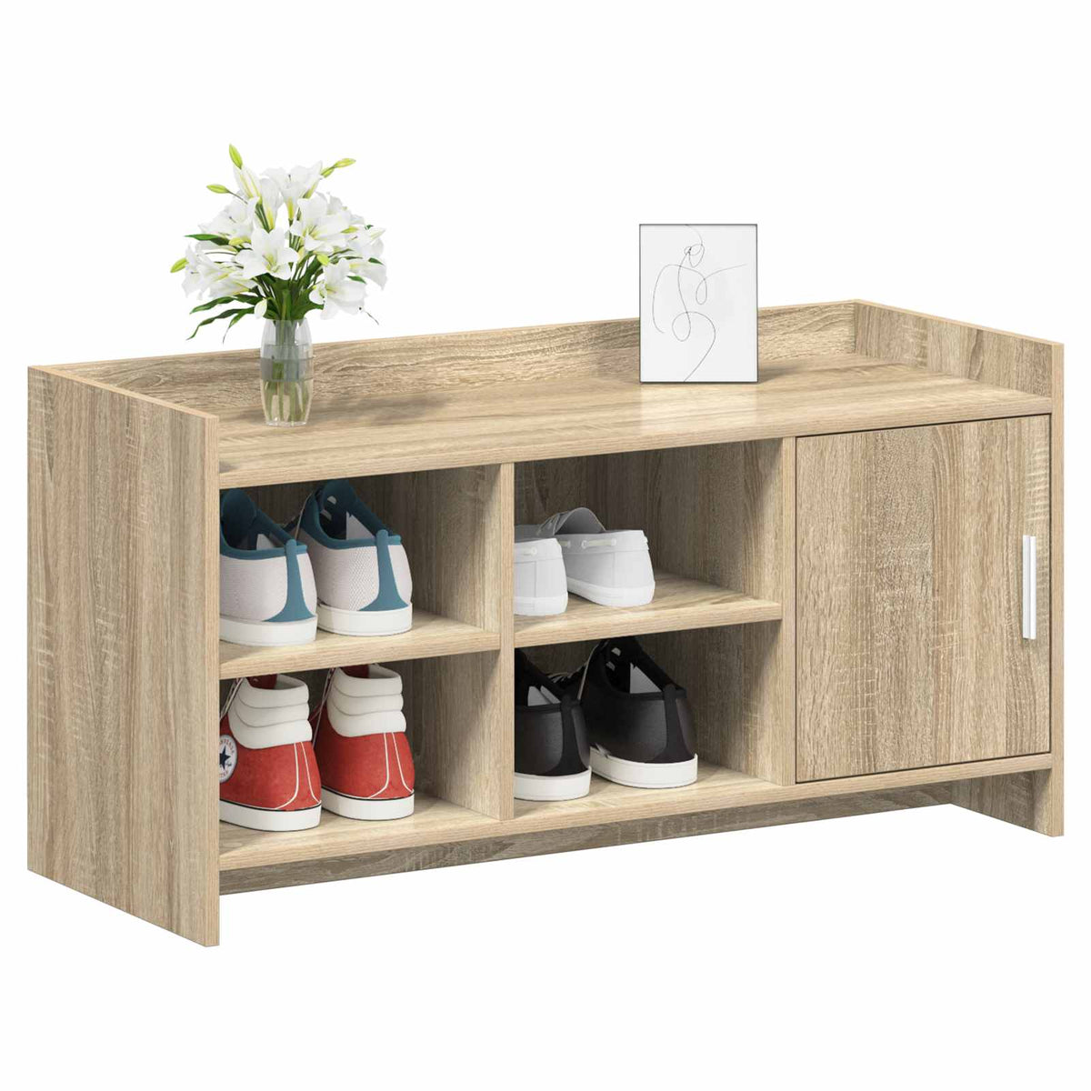 Shoe Cabinet Sonoma Oak 100 x 39.5 x 51 cm Engineered Wood