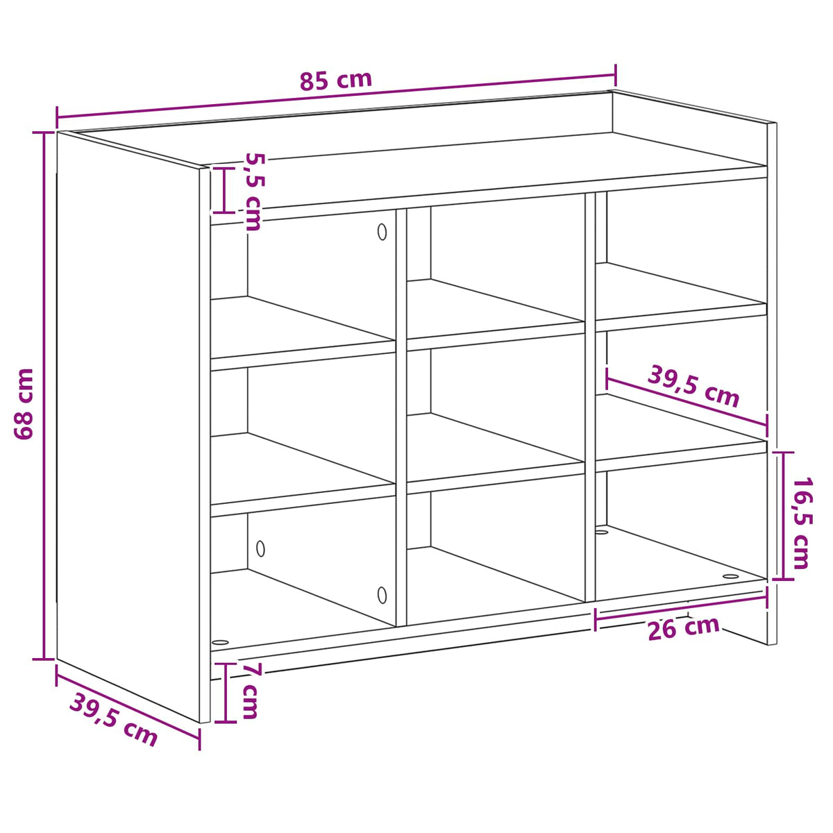 Shoe Cabinet White 85 x 39.5 x 70 cm Engineered Wood