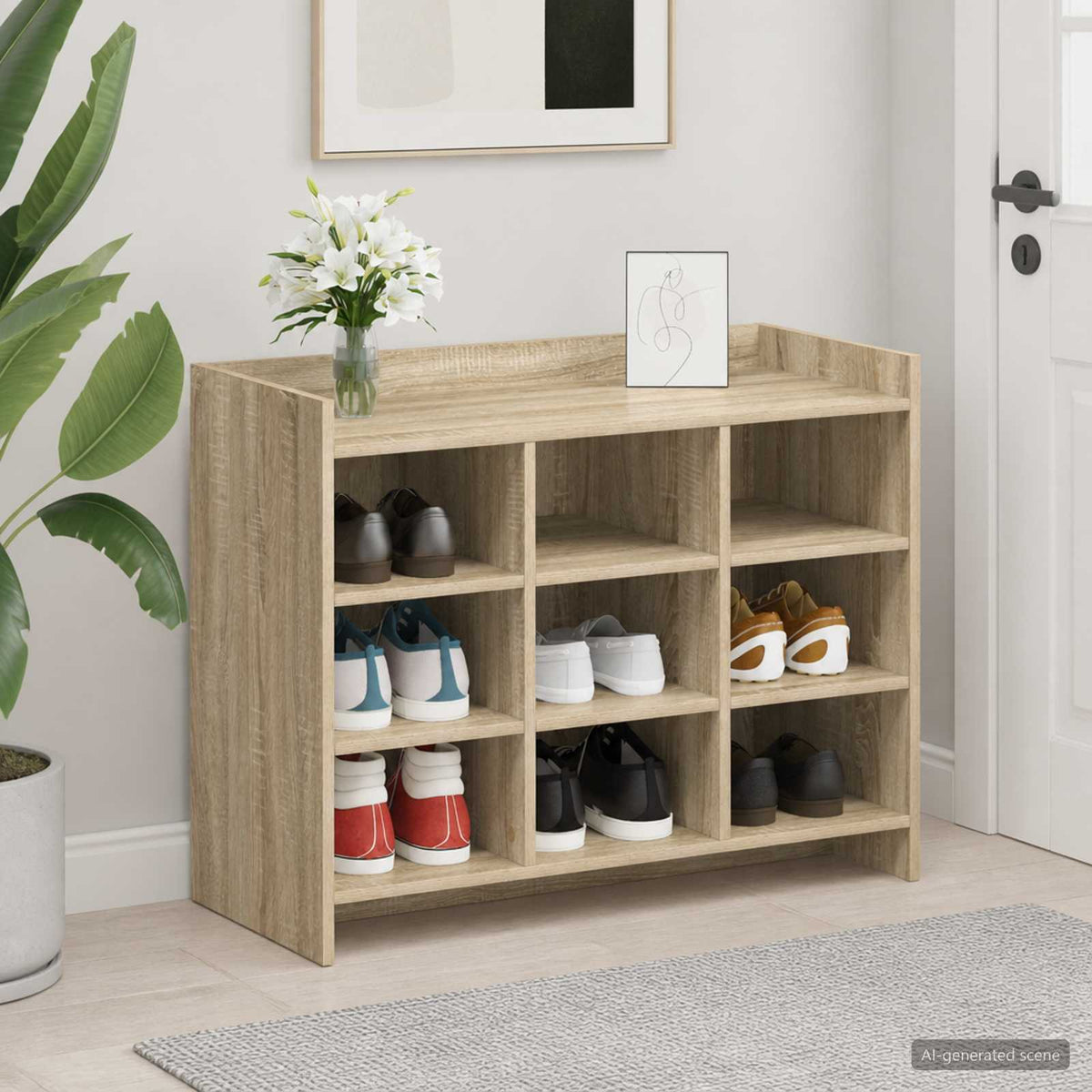 Shoe Cabinet Sonoma Oak 85 x 39.5 x 70 cm Engineered Wood