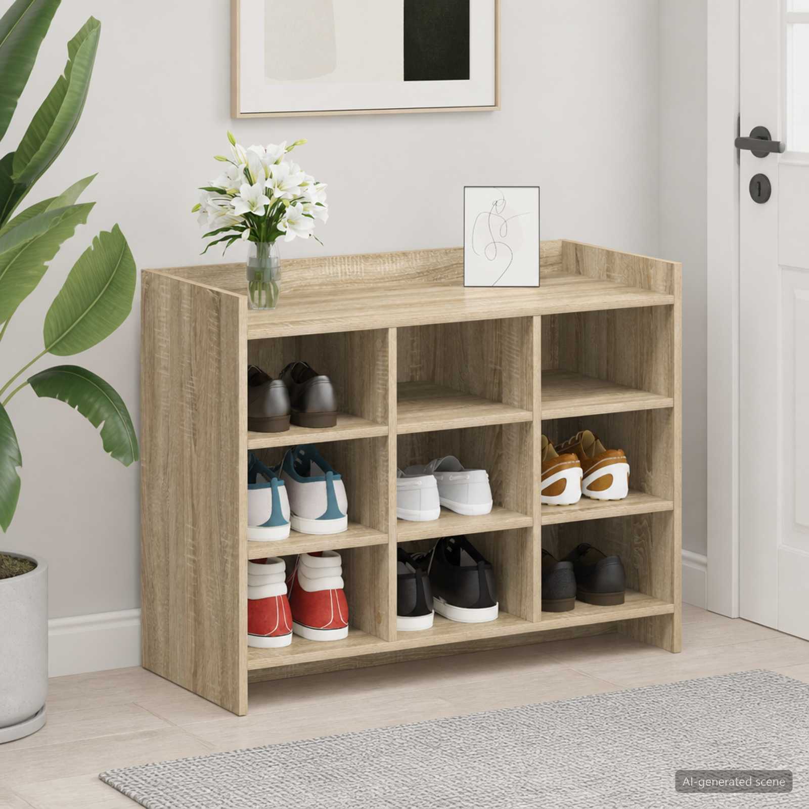 Shoe Cabinet Sonoma Oak 85 x 39.5 x 70 cm Engineered Wood