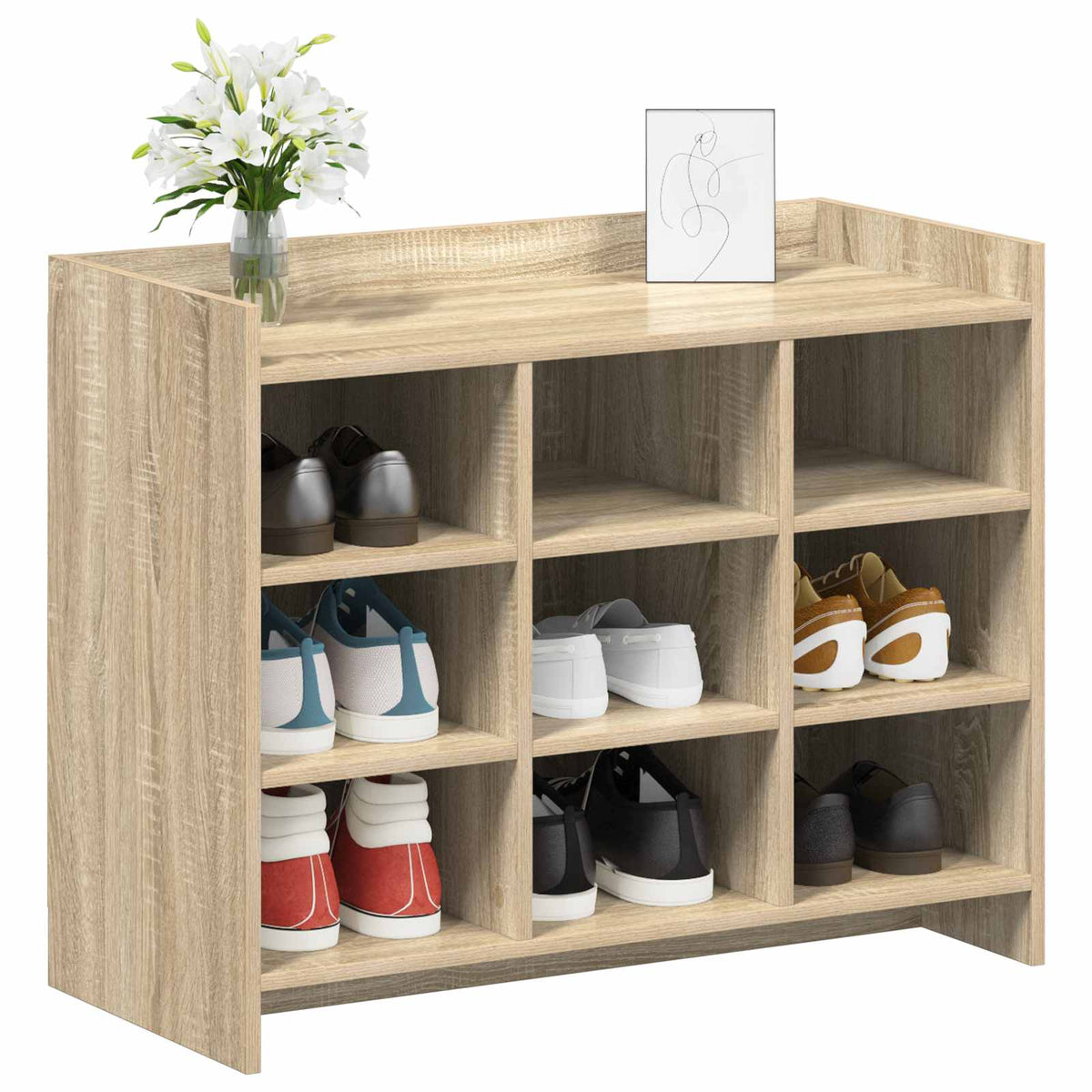 Shoe Cabinet Sonoma Oak 85 x 39.5 x 70 cm Engineered Wood