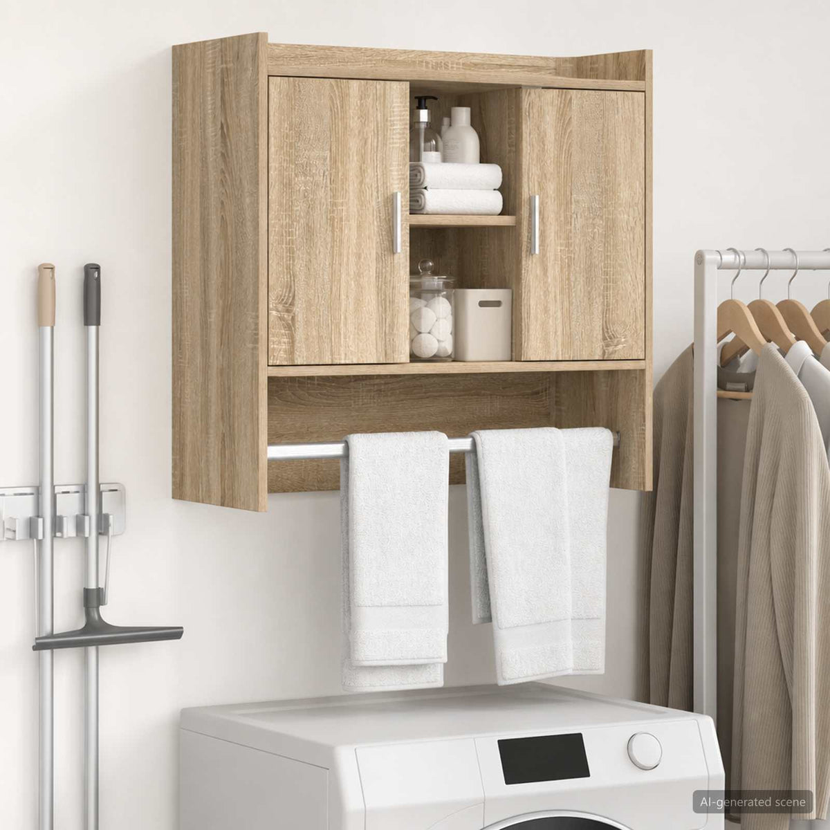 Wall Shelf Wall-Mounted Sonoma Oak 80 x 36 x 80 cm
