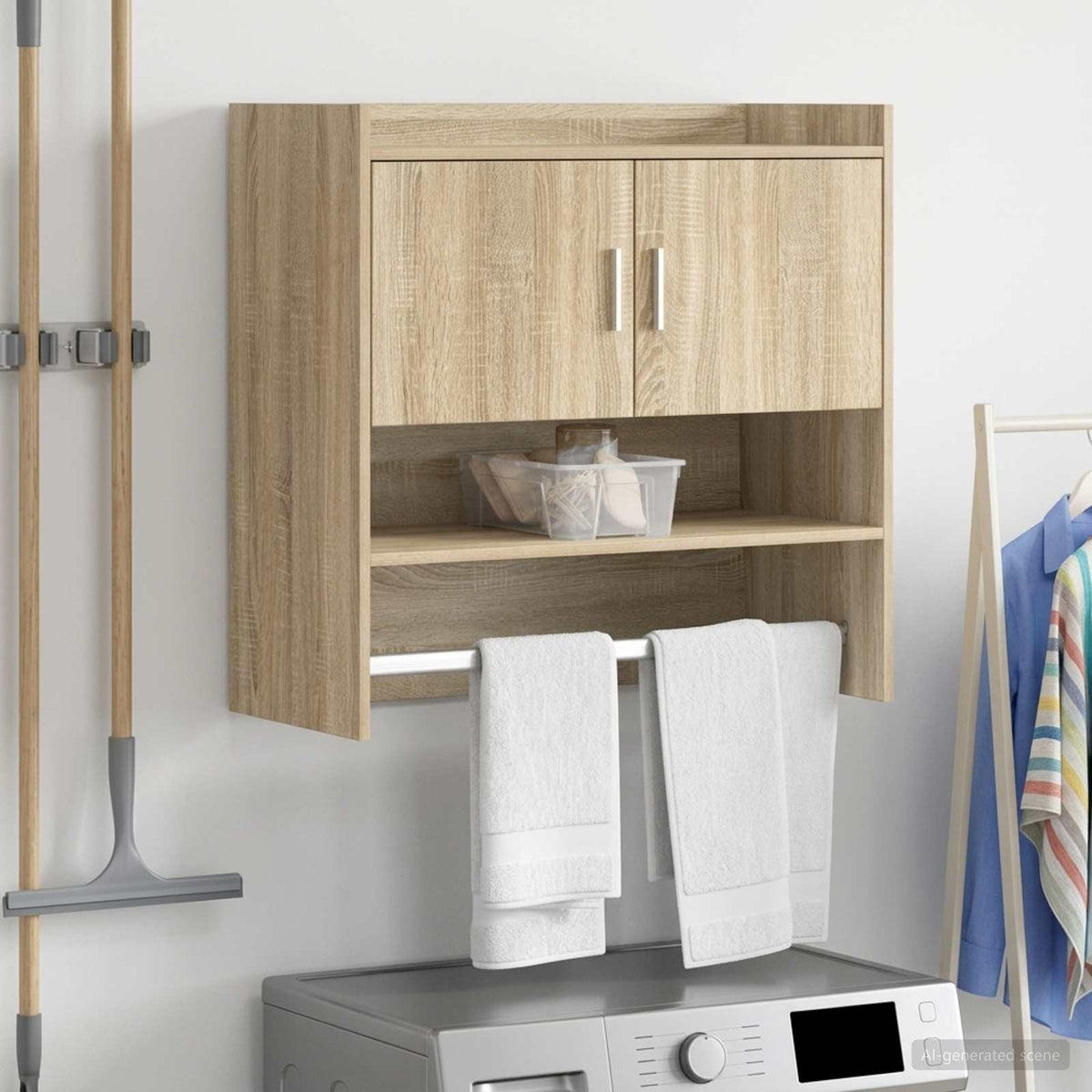 Wall Shelf Wall-Mounted Sonoma Oak 80 x 36 x 80 cm