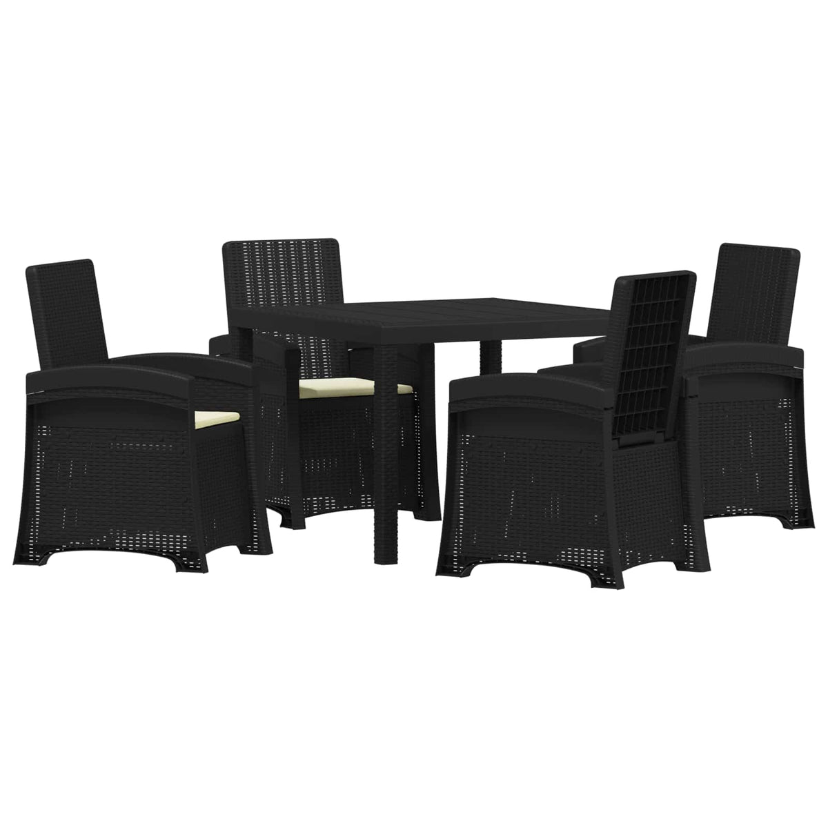 Garden Dining Set 5 pcs Anthracite and Cream PP