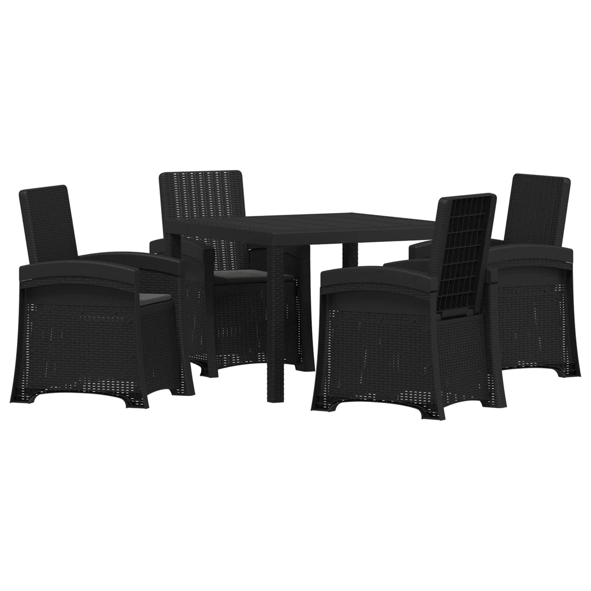 Garden Dining Set 5 pcs Anthracite PP