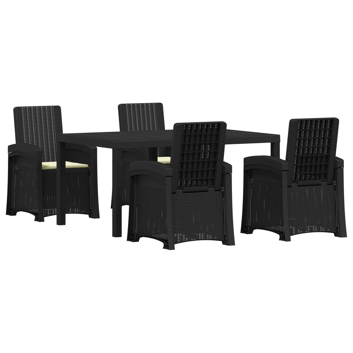Garden Dining Set 5 pcs Anthracite and Cream PP