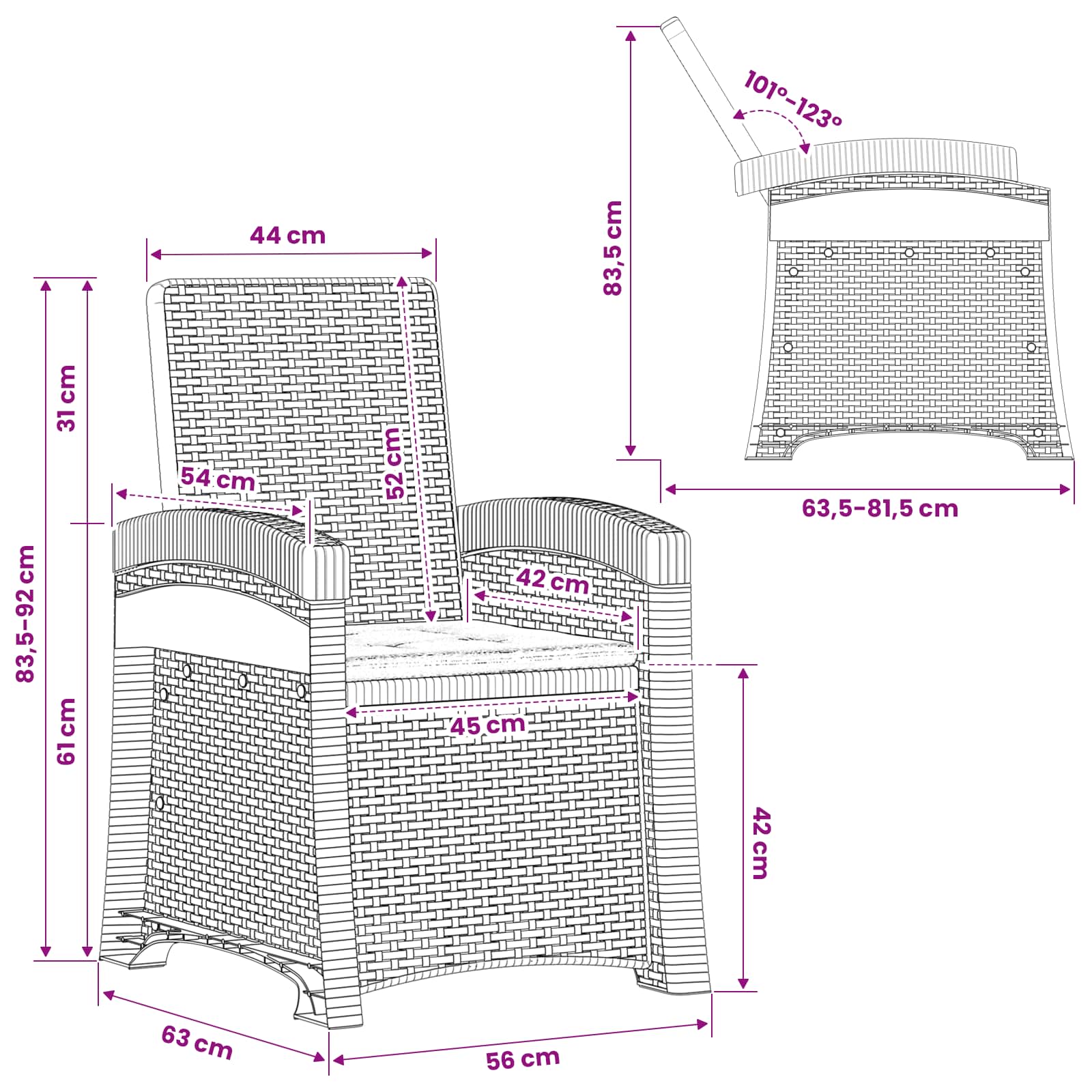 Garden Dining Set 5 pcs Anthracite and Cream PP