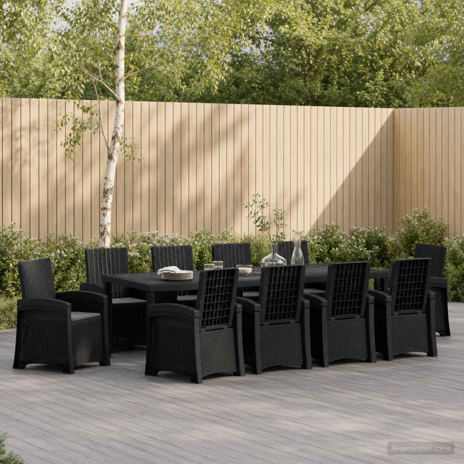 Garden Dining Set 11 pcs Anthracite PP