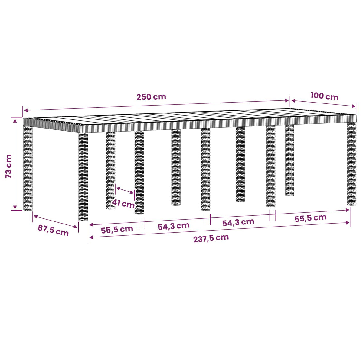 Garden Dining Set 11 pcs Anthracite PP