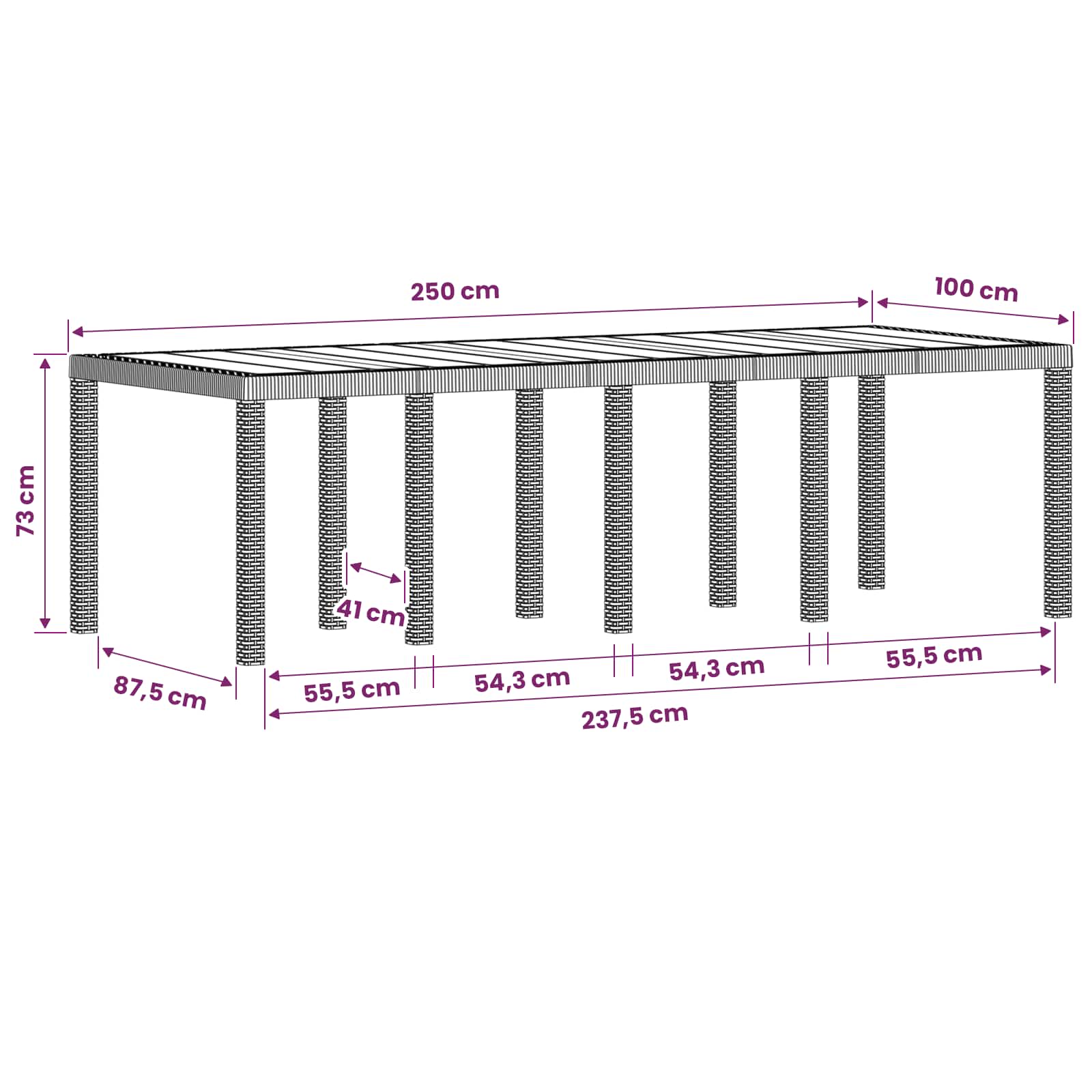 Garden Dining Set 11 pcs Anthracite PP