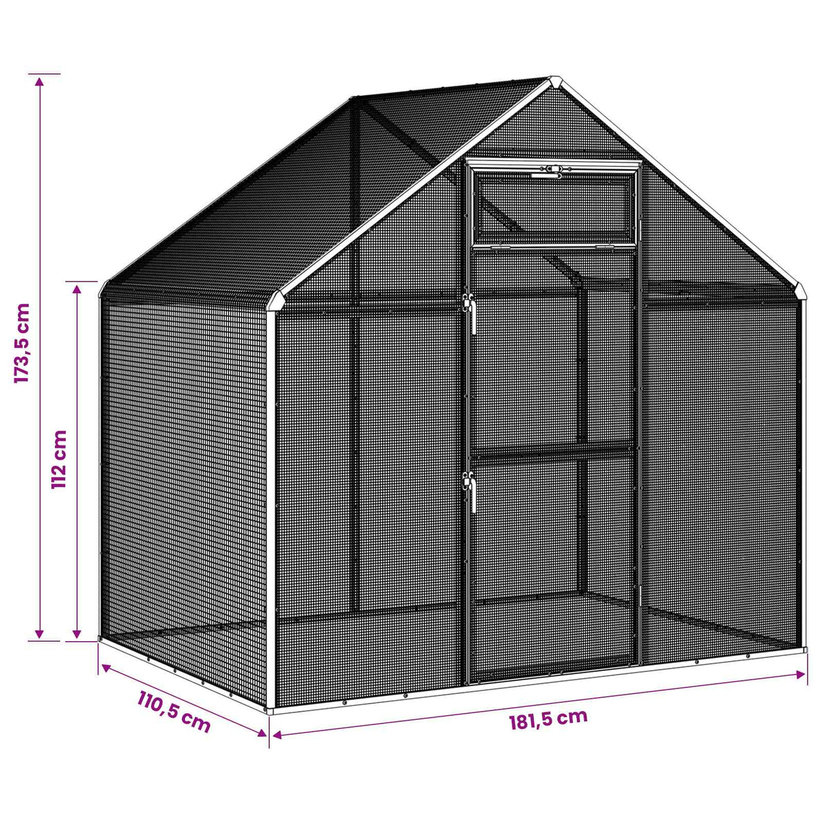Bird Cage Silver 181.5 x 110.5 x 173.5 cm Welded Wire Mesh