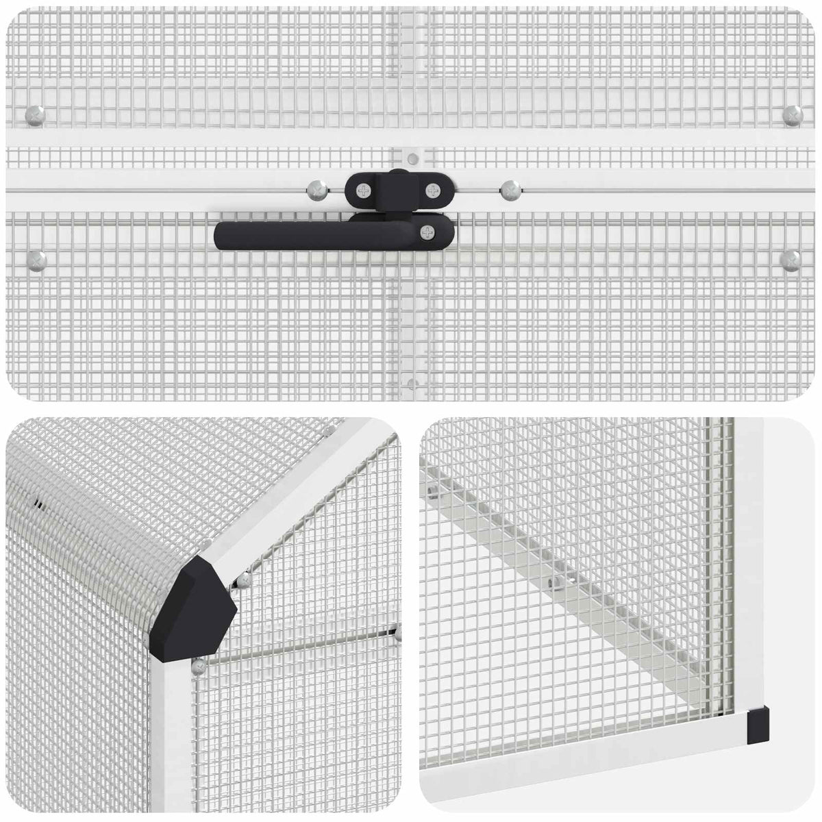 Bird Cage Silver 181.5 x 221 x 173.5 cm Welded Wire Mesh