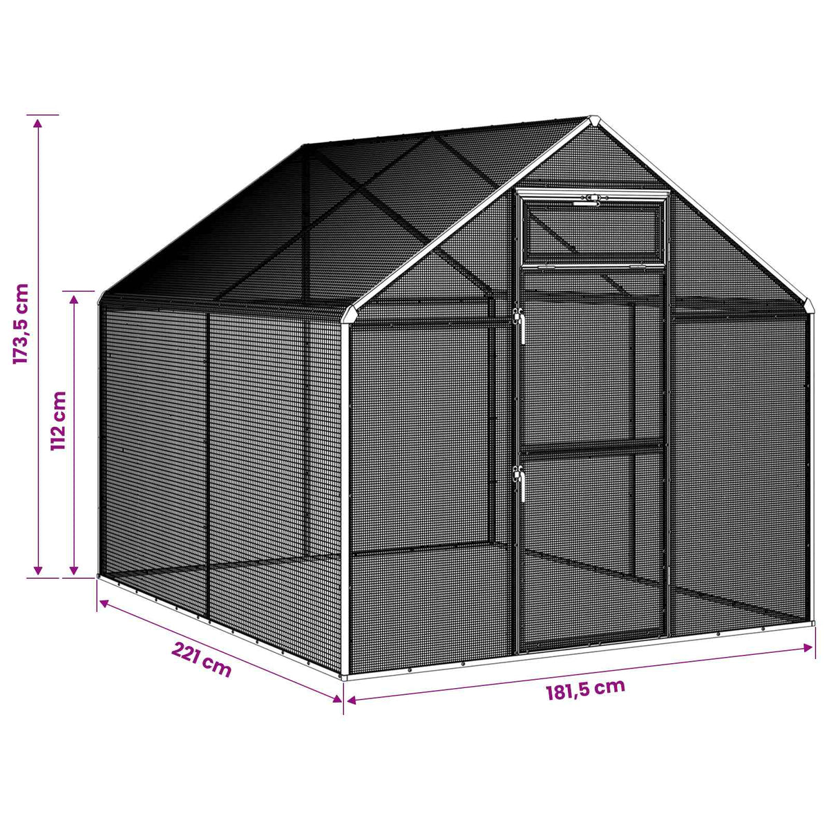 Bird Cage Anthracite 181.5 x 221 x 173.5 cm Welded Wire Mesh