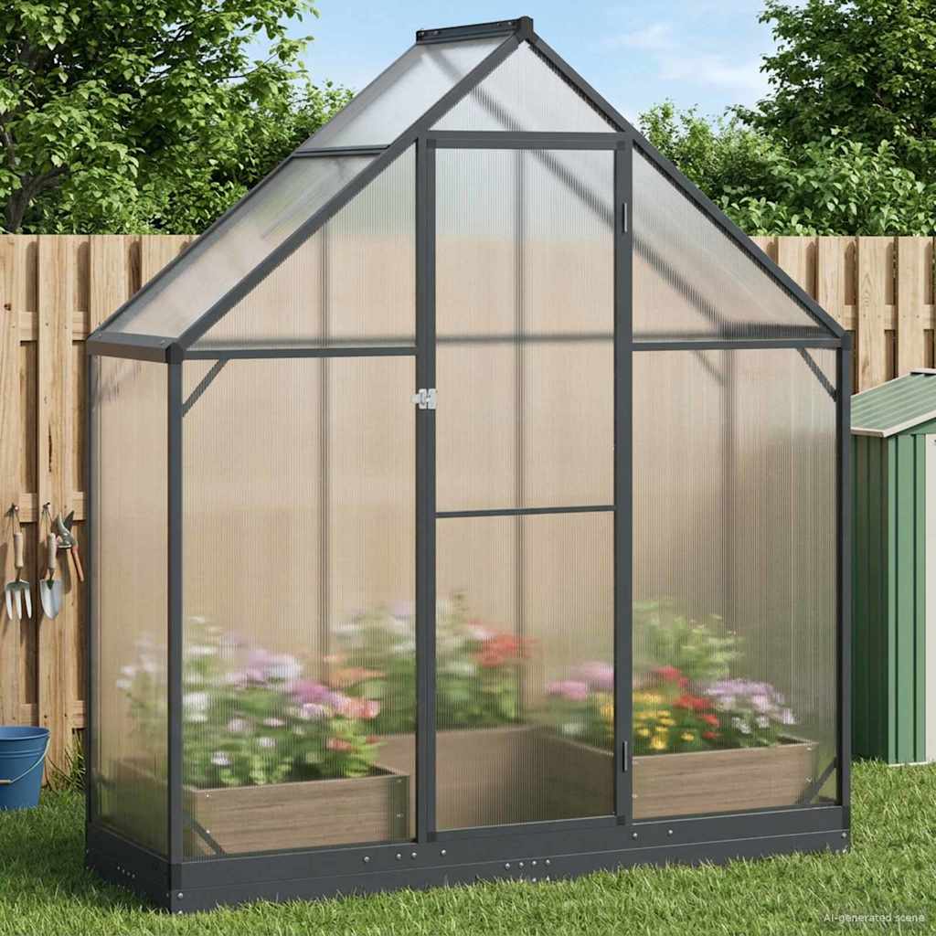 Garden Greenhouse with Door Anthracite 183.5 x 63.5 x 207 cm