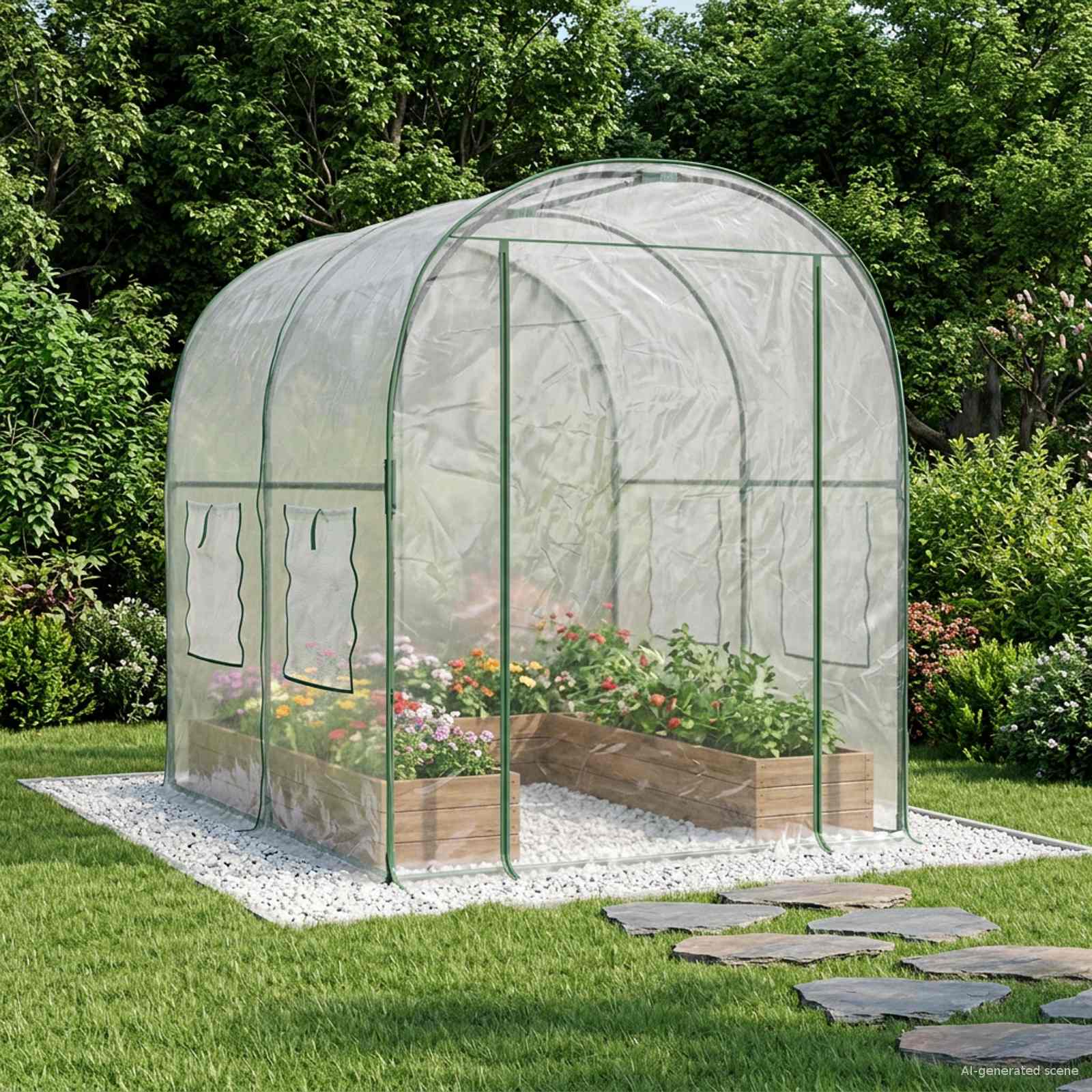 Greenhouse with Frame 160 x 200 x 192.5 cm PVC Transparent