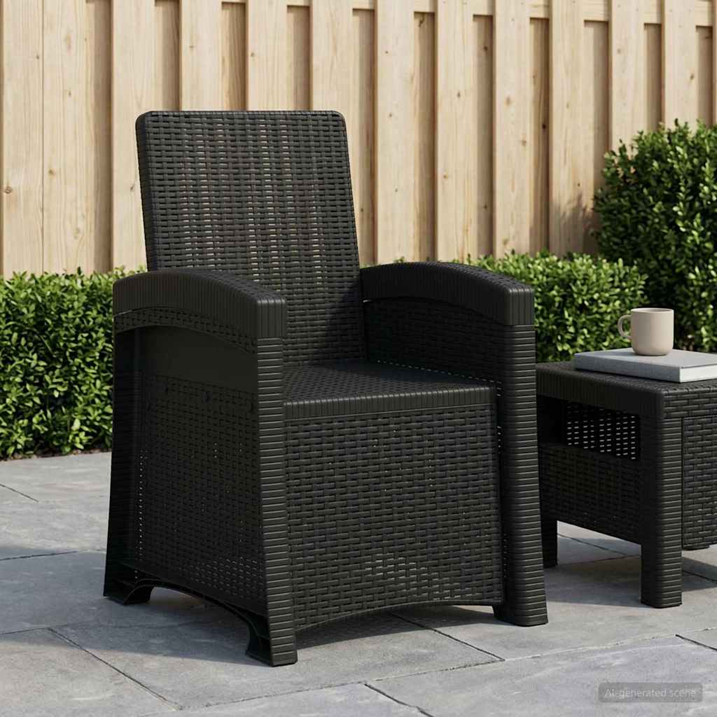 Reclining garden chair in rattan style Anthracite PP