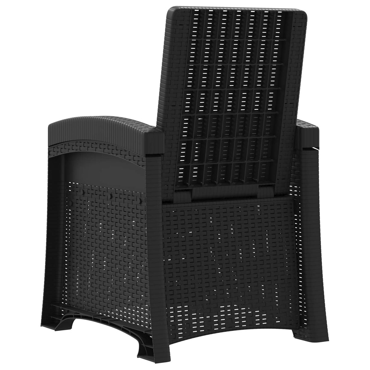 Reclining garden chair in rattan style Anthracite and Cream PP