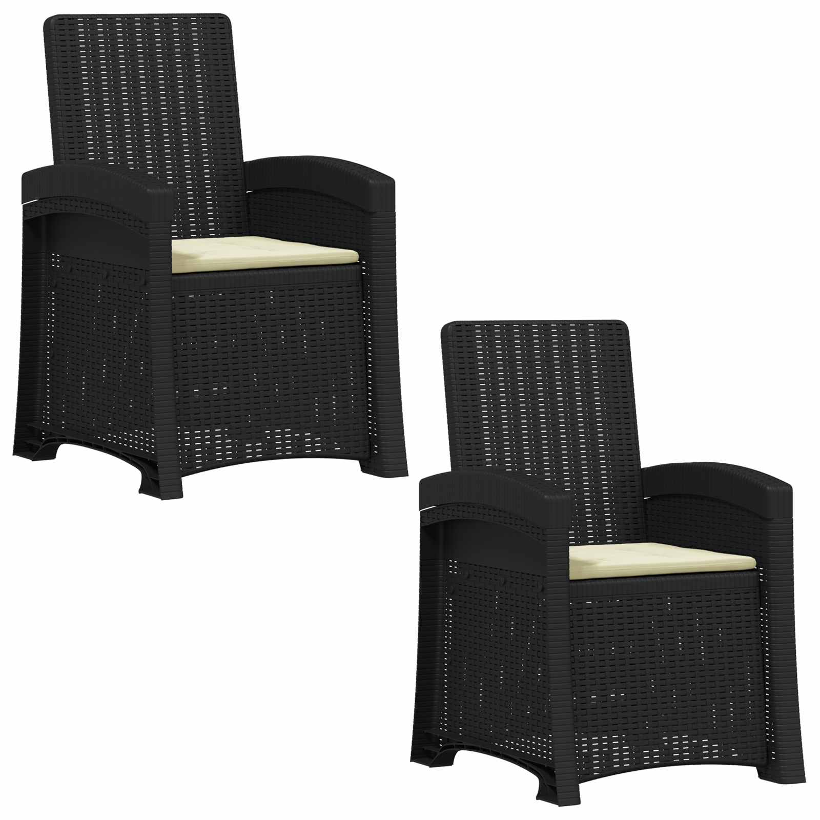 Reclining garden chair in rattan style 2 pcs