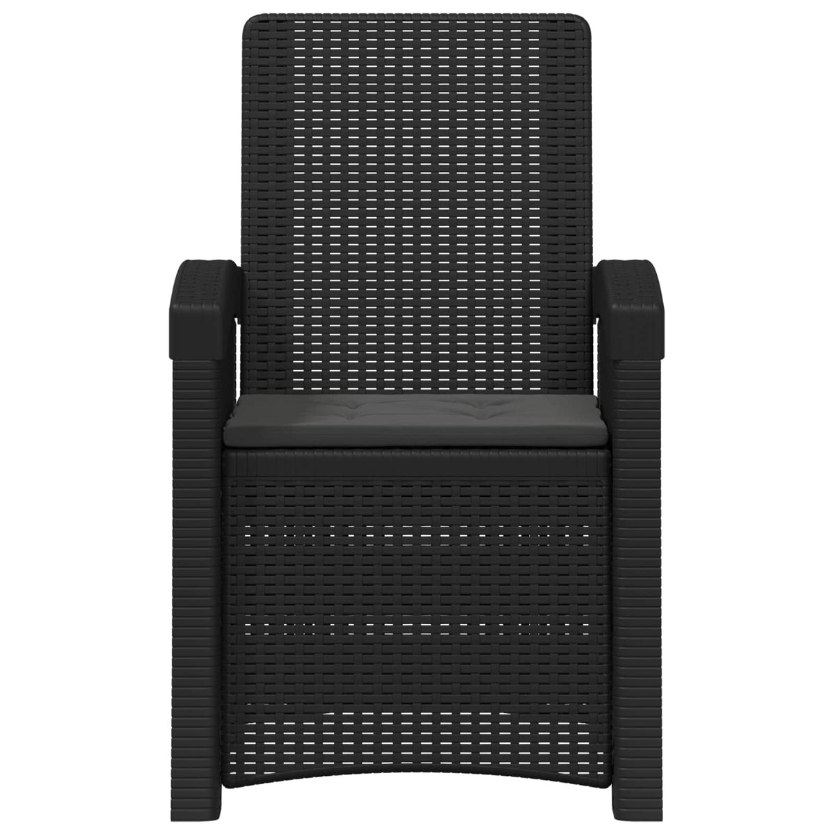 Reclining garden chair in rattan style 2 pcs Anthracite PP