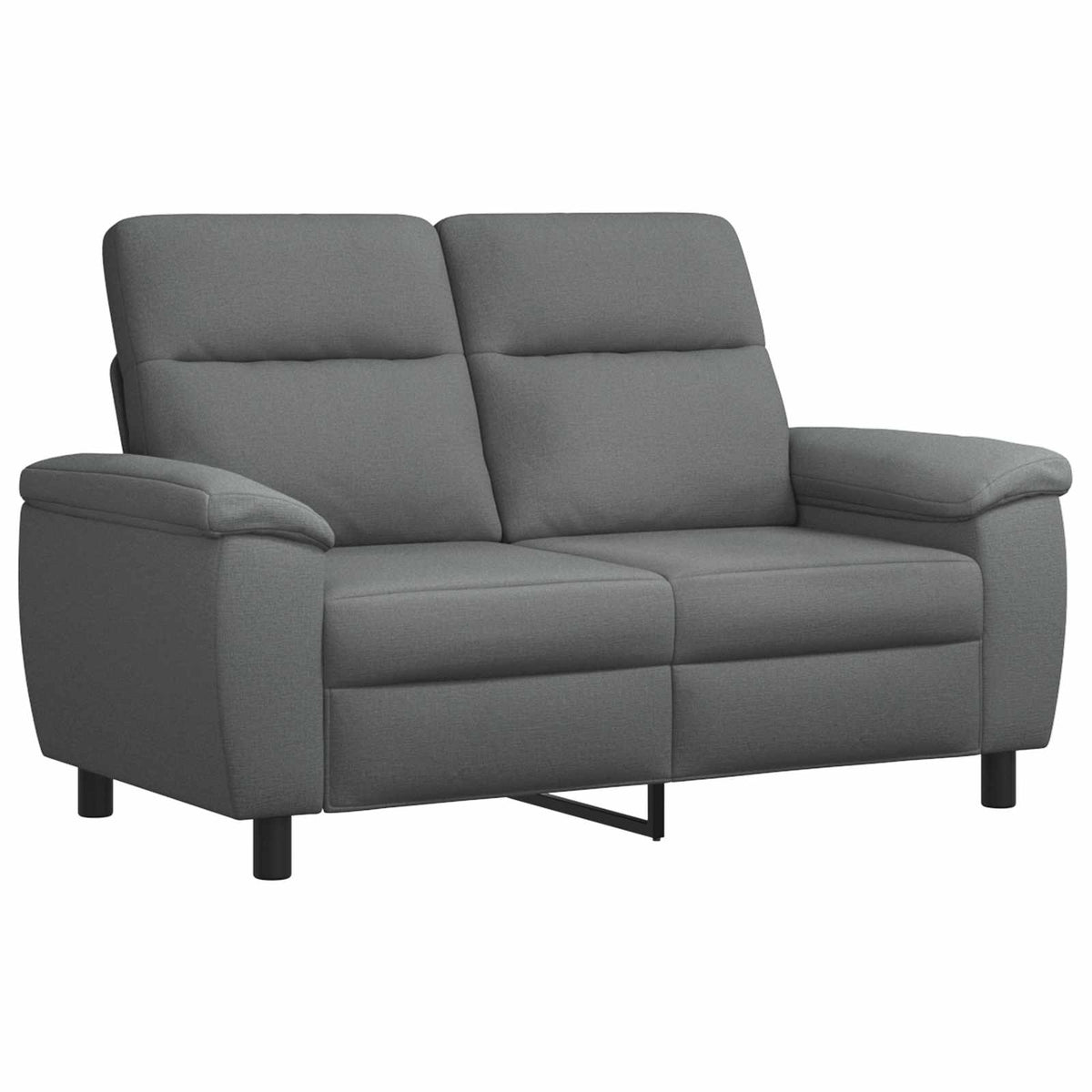 Sofa Set 2 pcs Dark Grey Fabric
