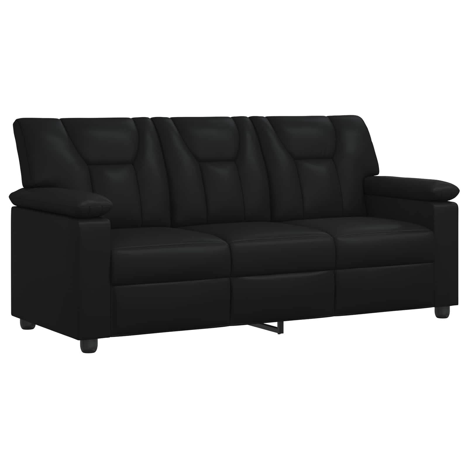 Sofa Black 191 x 85 x 93 cm Faux Leather