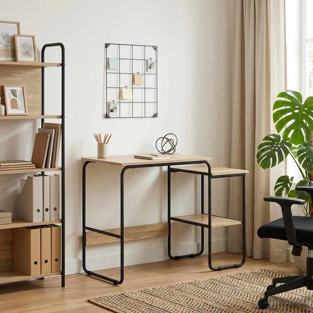 Desk with Storage Sonoma Oak 100 x 50 x 75 cm