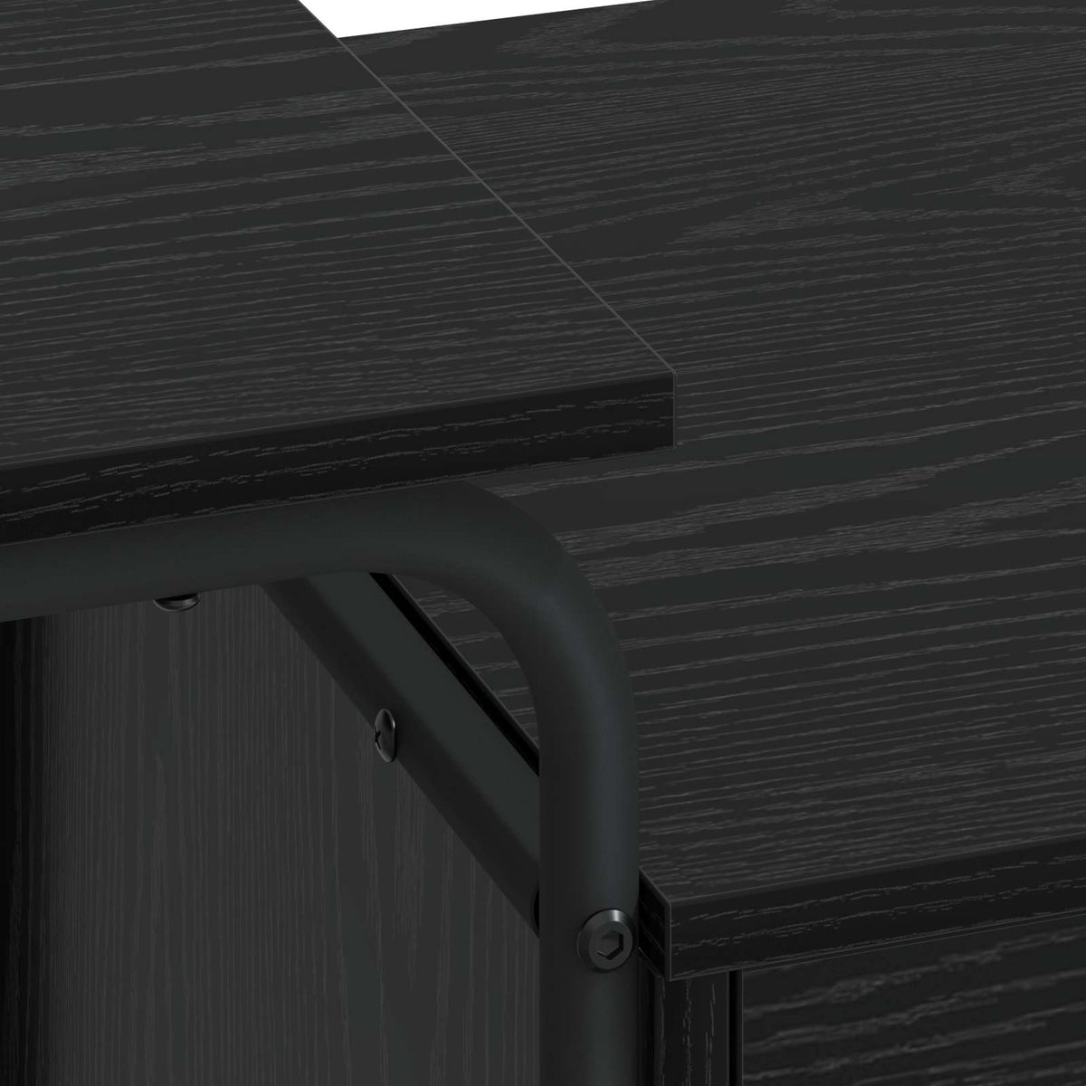 Desk with Storage Black Oak 120 x 50 x 75 cm