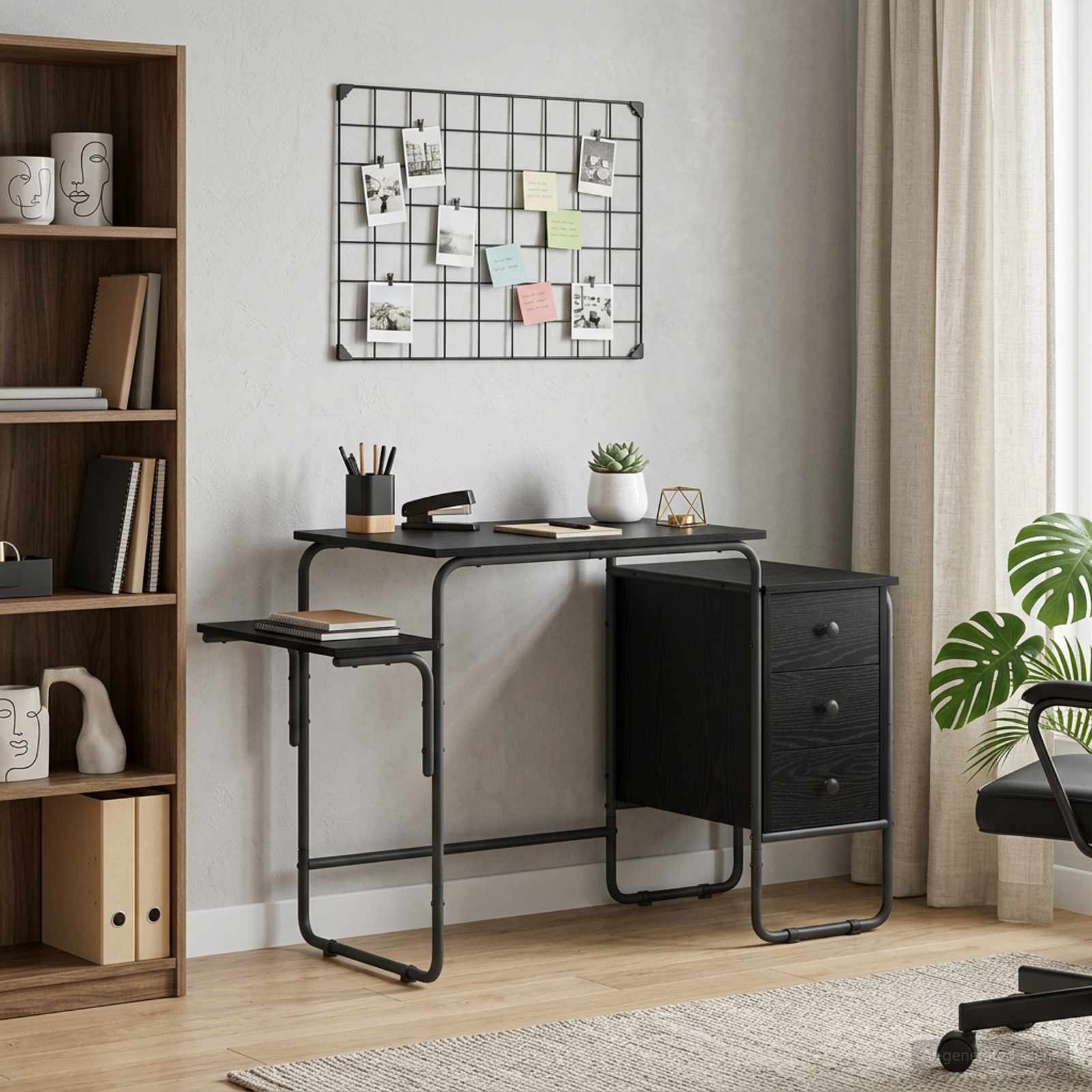 Desk with Storage Black Oak 120 x 50 x 75 cm