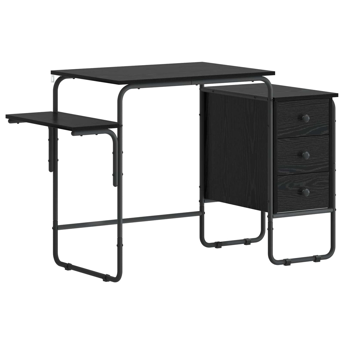 Desk with Storage Black Oak 120 x 50 x 75 cm